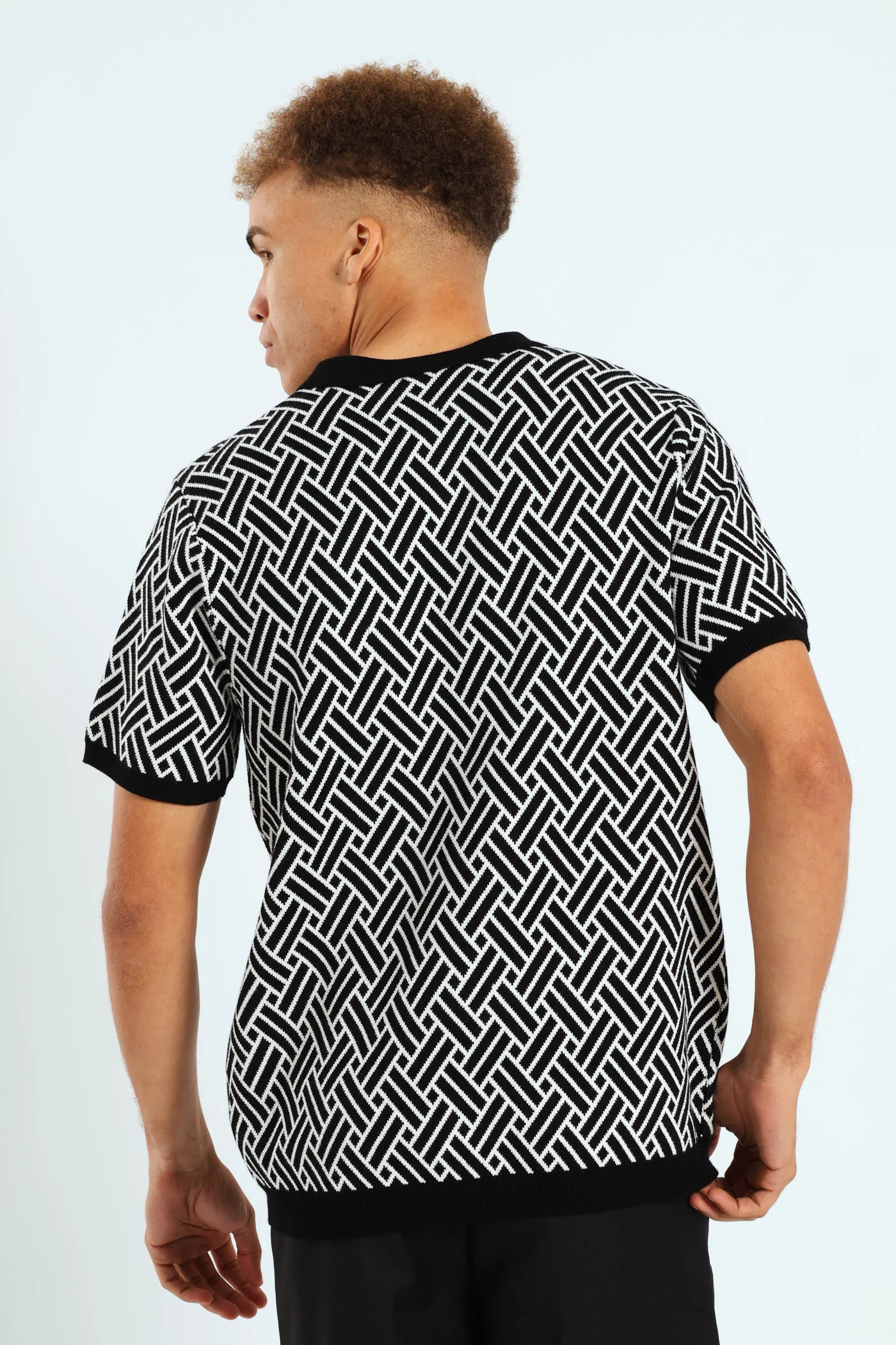 Knit Monochrome Golfer - Black/White - Image 5