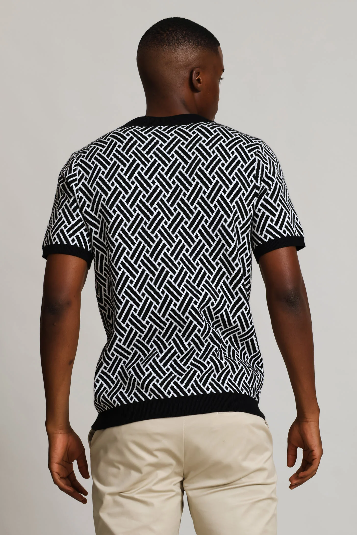 Knit Monochrome Golfer - Black/White - Image 5