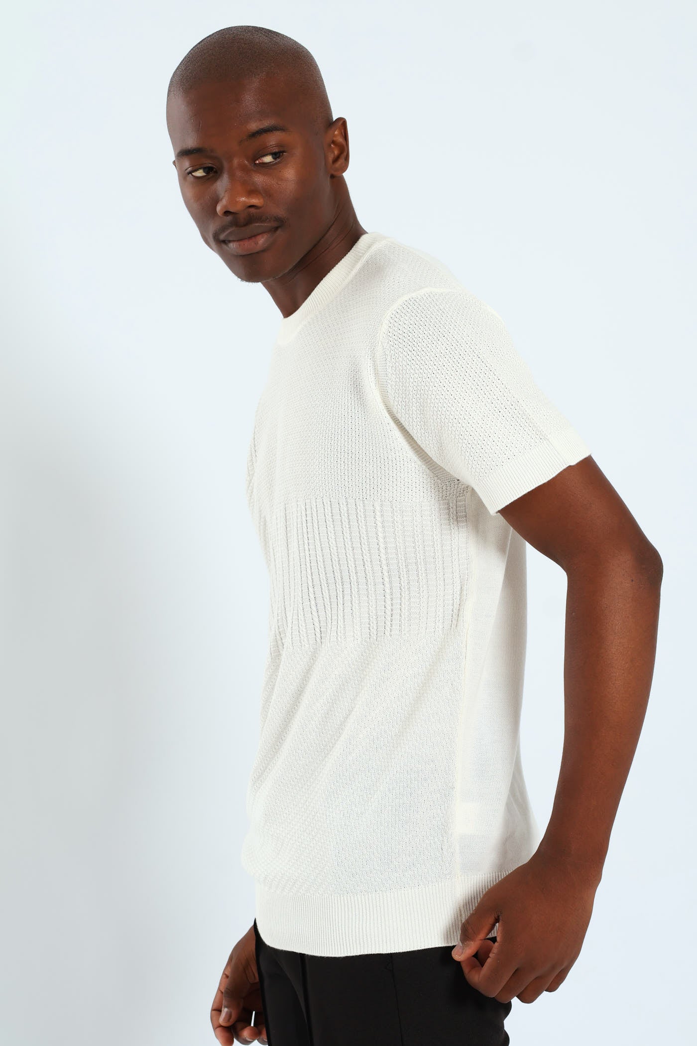 Knit Patch Tee - Cream - Image 4