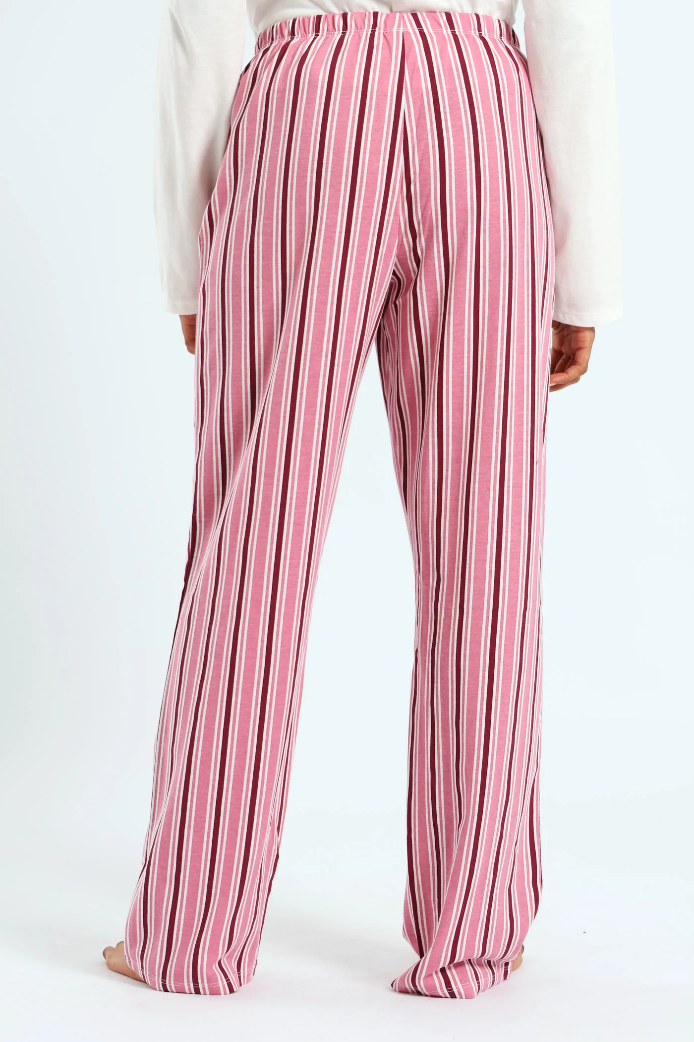 Knit Stripe Pant - White/Pink - Image 4