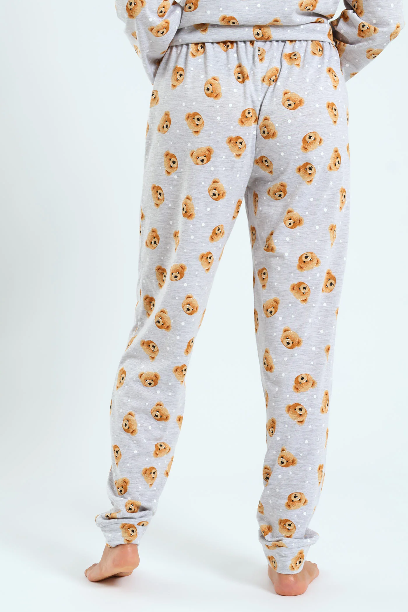 Knit Teddy Jogger - Grey Melange - Image 5