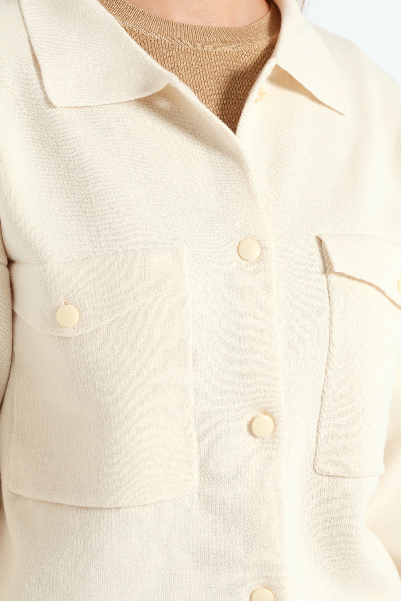 Knitted Cardi Bomber - Shell - Image 2