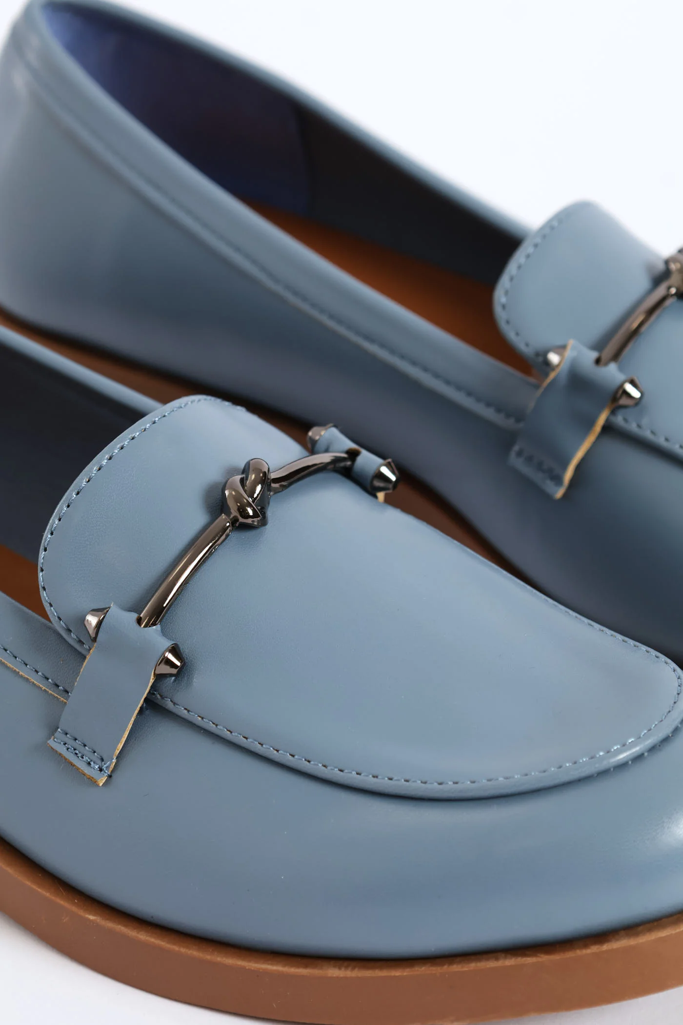Knot Metal Trim Loafer - Duck Egg - Image 2