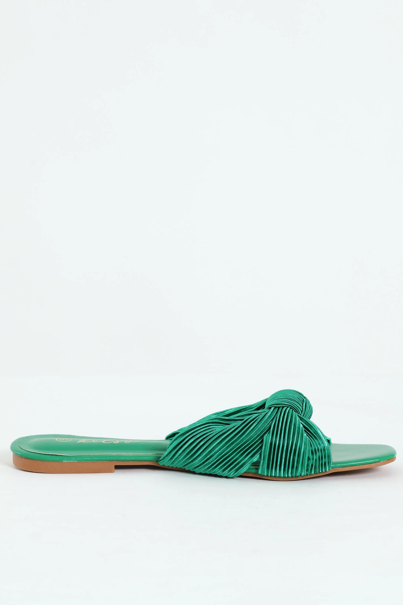Knotted Cross Strap Sandal - Green - Image 2