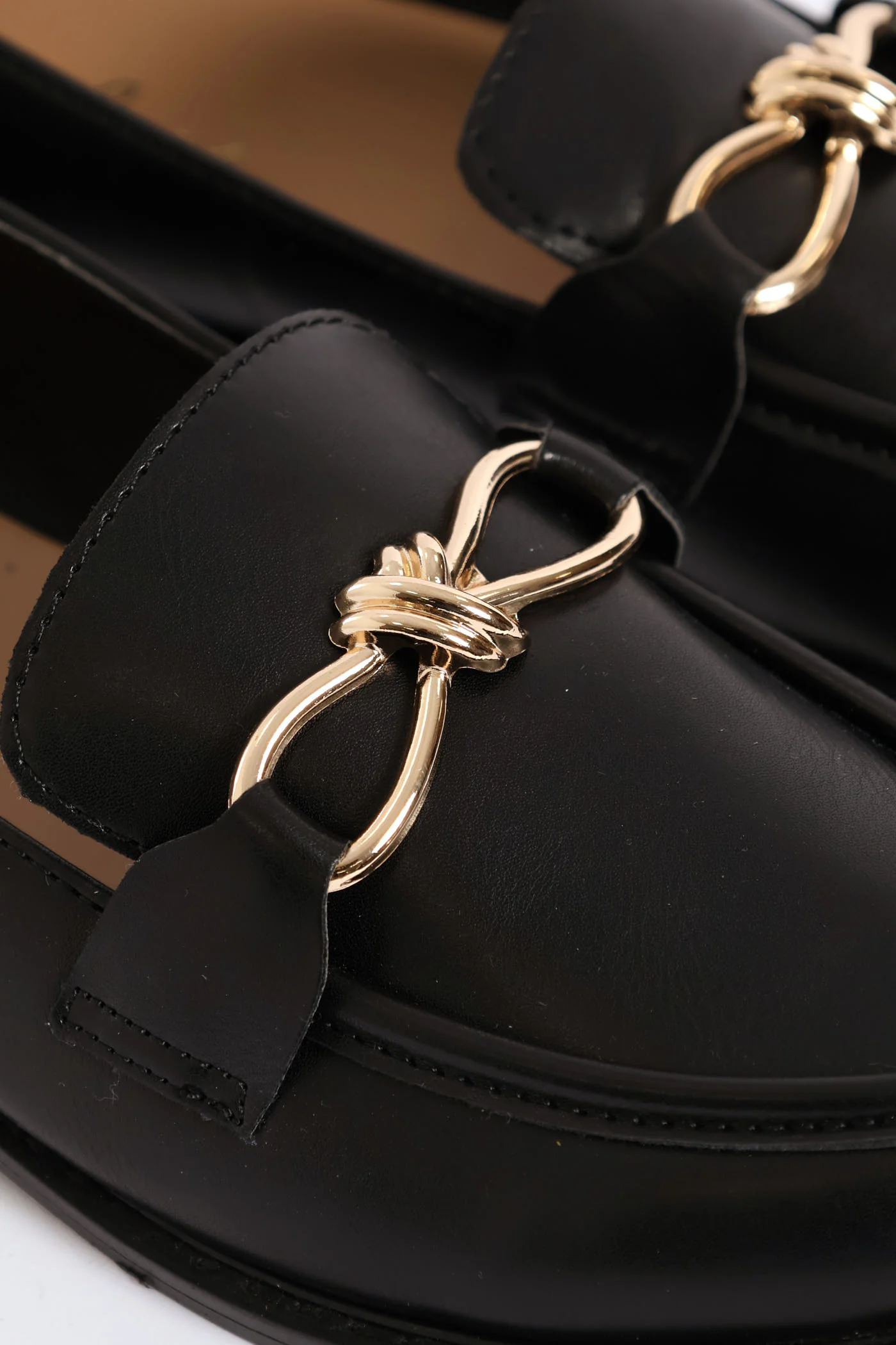 Knotted Metal Trim Loafer - Black - Image 2
