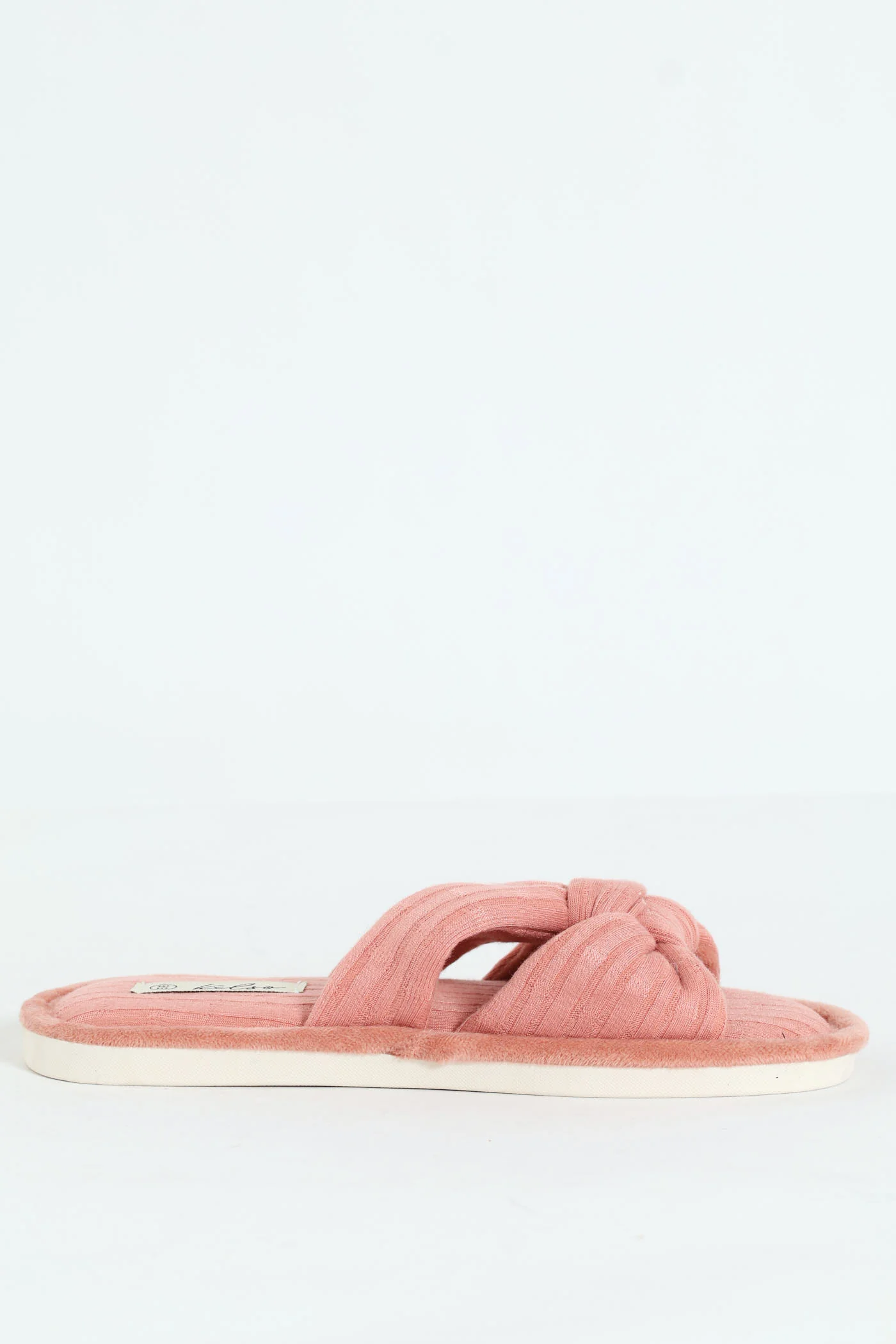 Knotted Open Toe Slipper - Dark Pink - Image 3