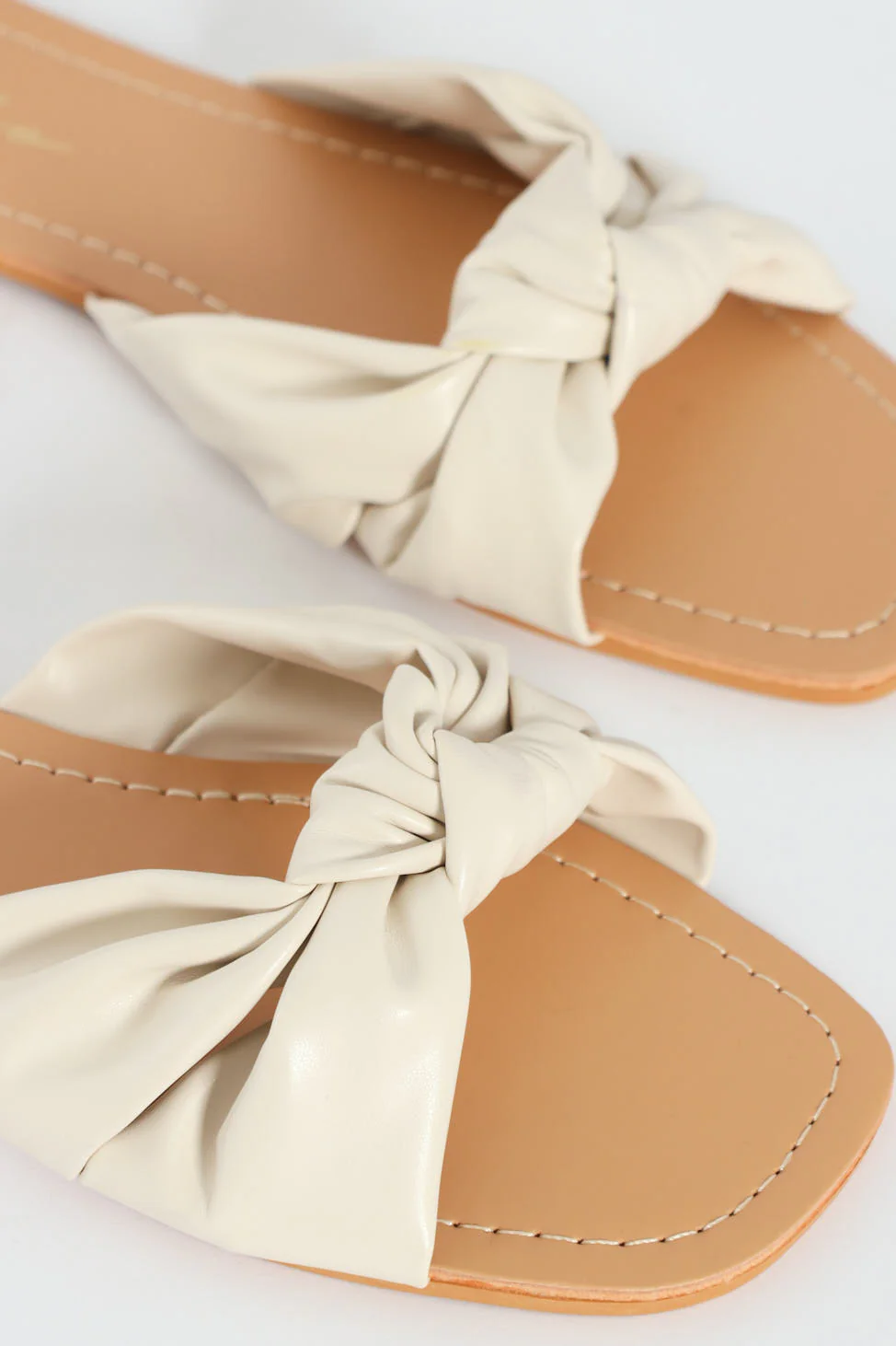 Knotted Single Band Mule Sandal - Off White - Image 2