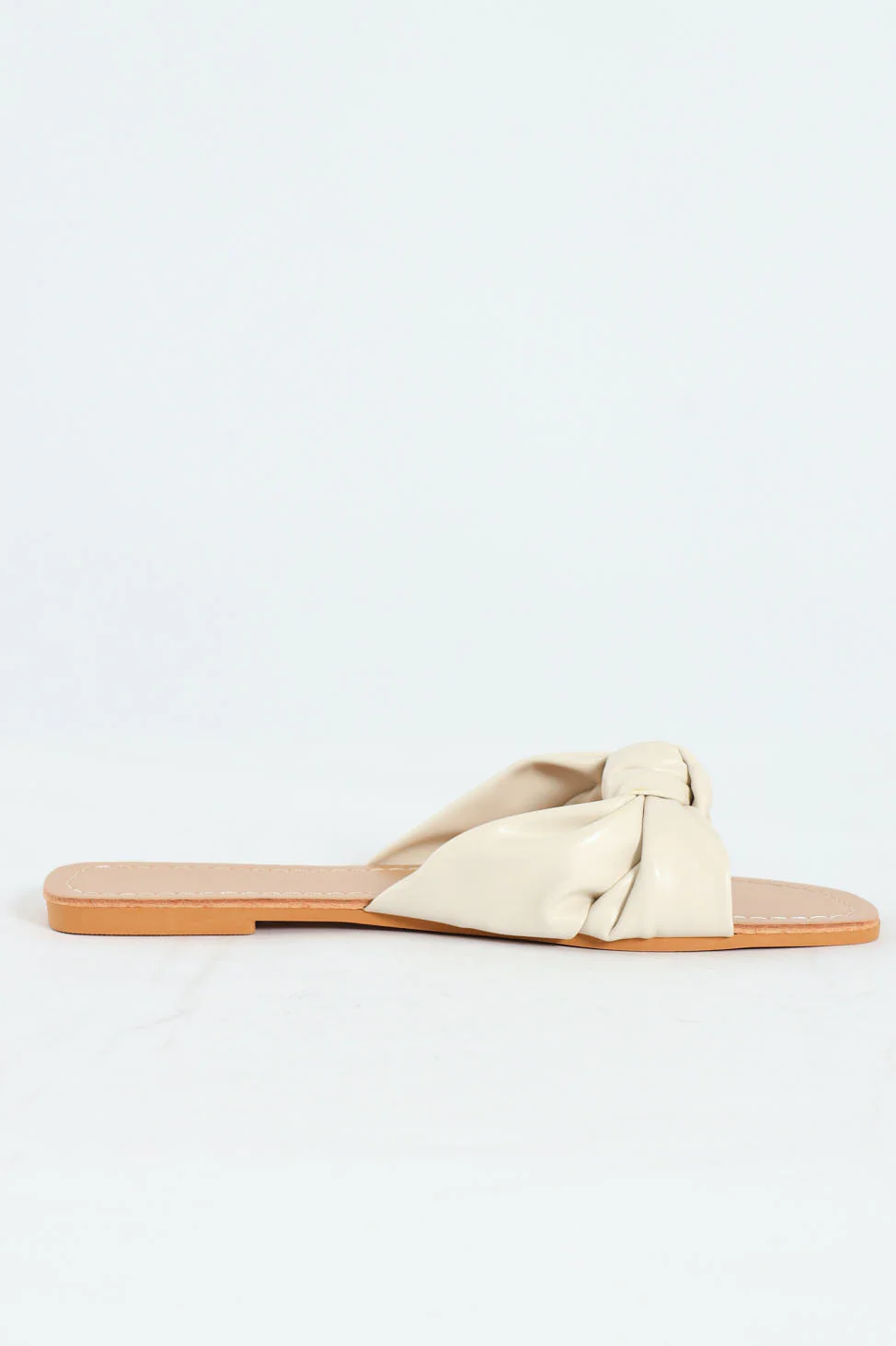 Knotted Single Band Mule Sandal - Off White - Image 3