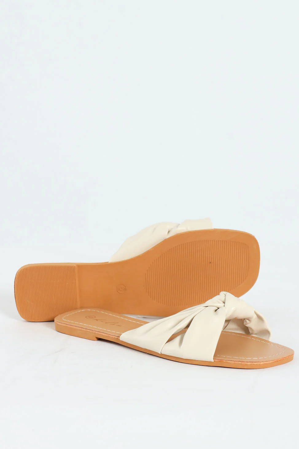 Knotted Single Band Mule Sandal - Off White - Image 4