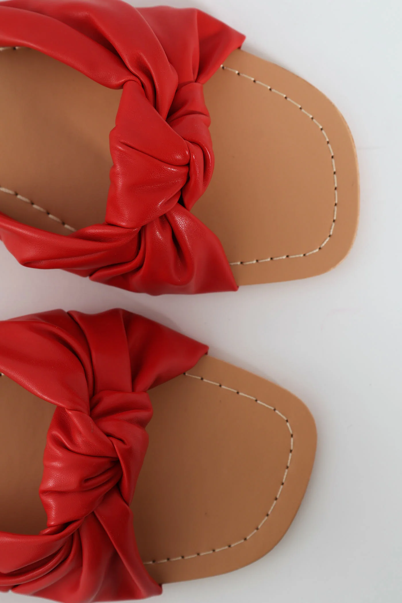 Knotted Single Band Mule Sandal - Wine - Image 2