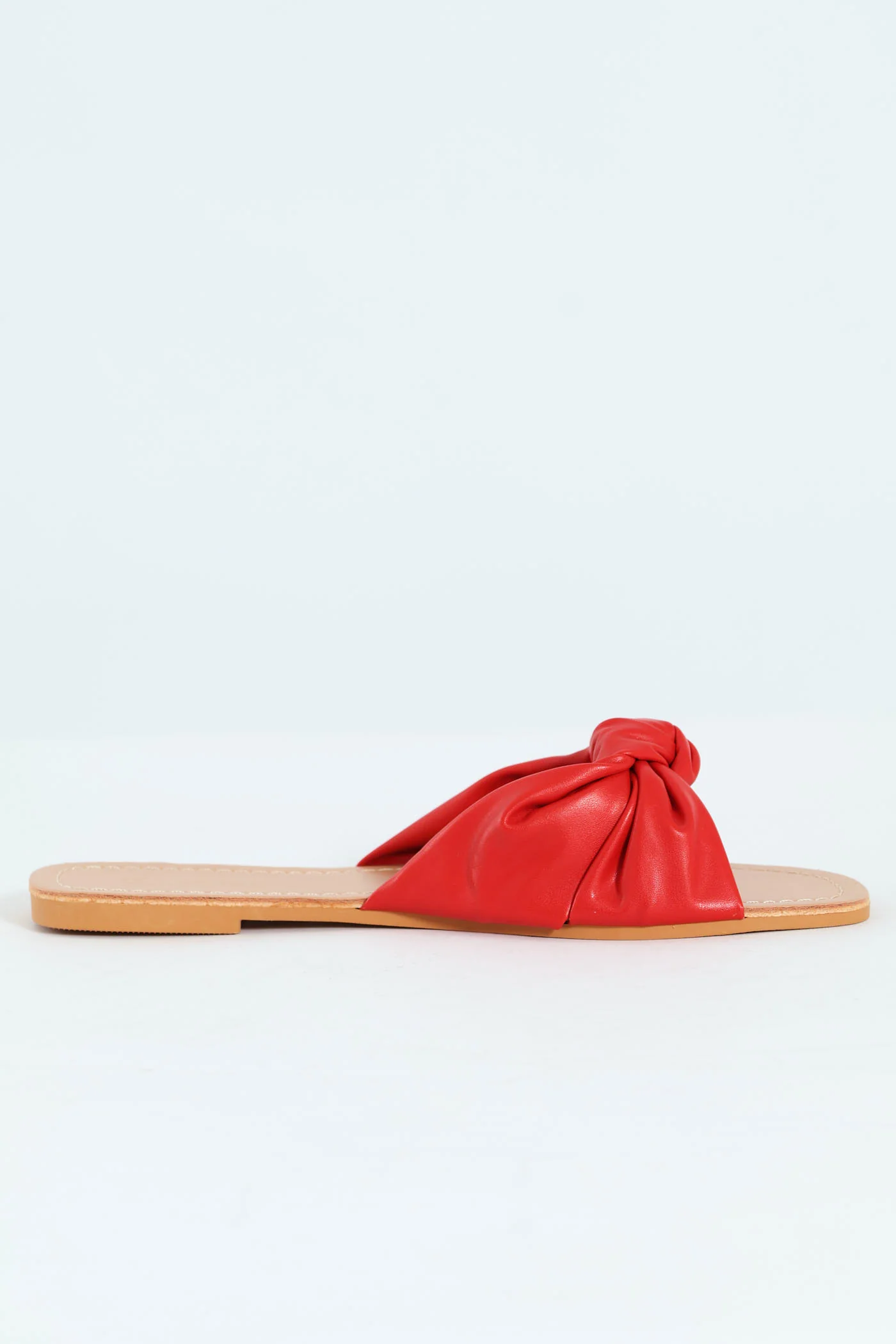 Knotted Single Band Mule Sandal - Wine - Image 3