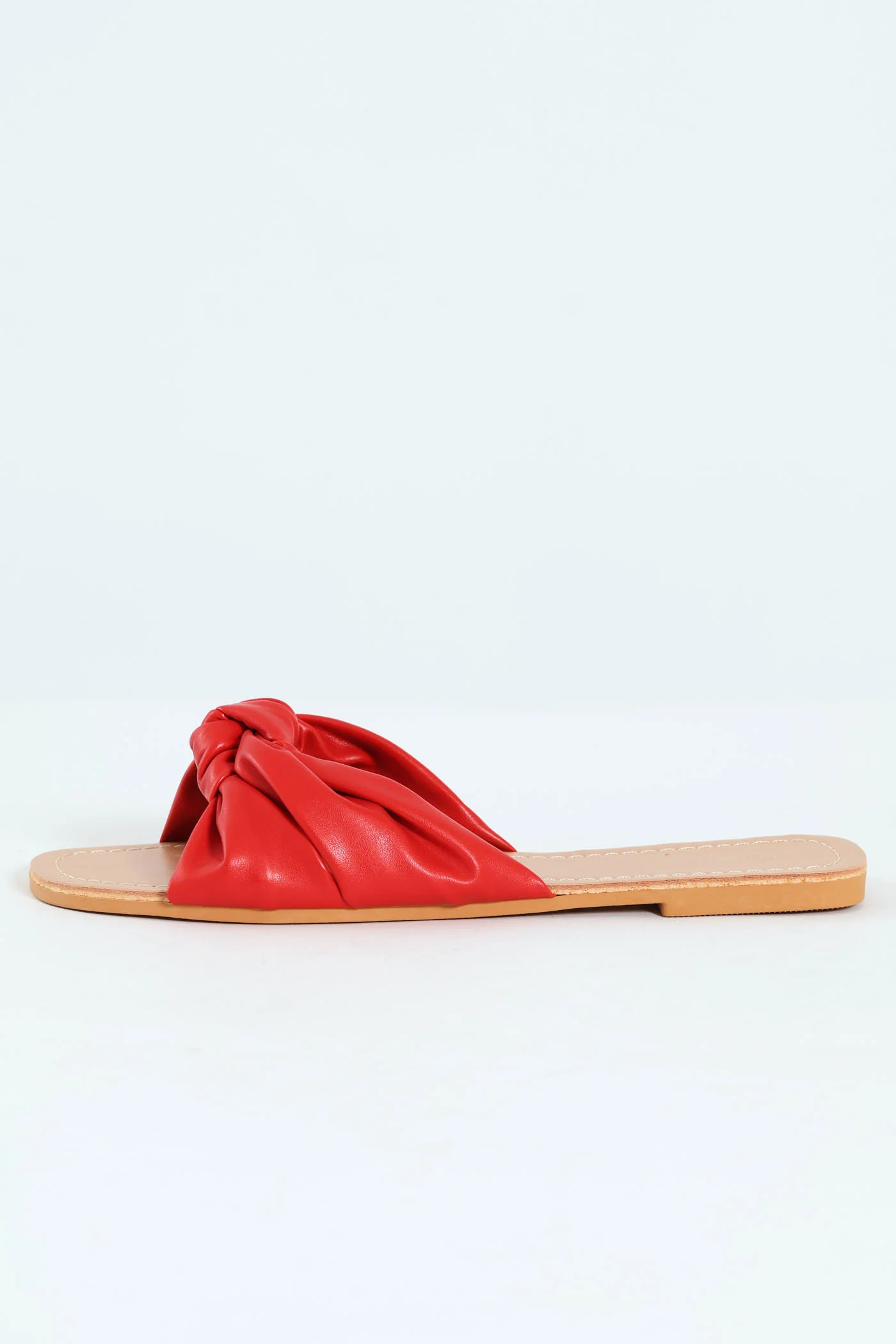 Knotted Single Band Mule Sandal - Wine - Image 4