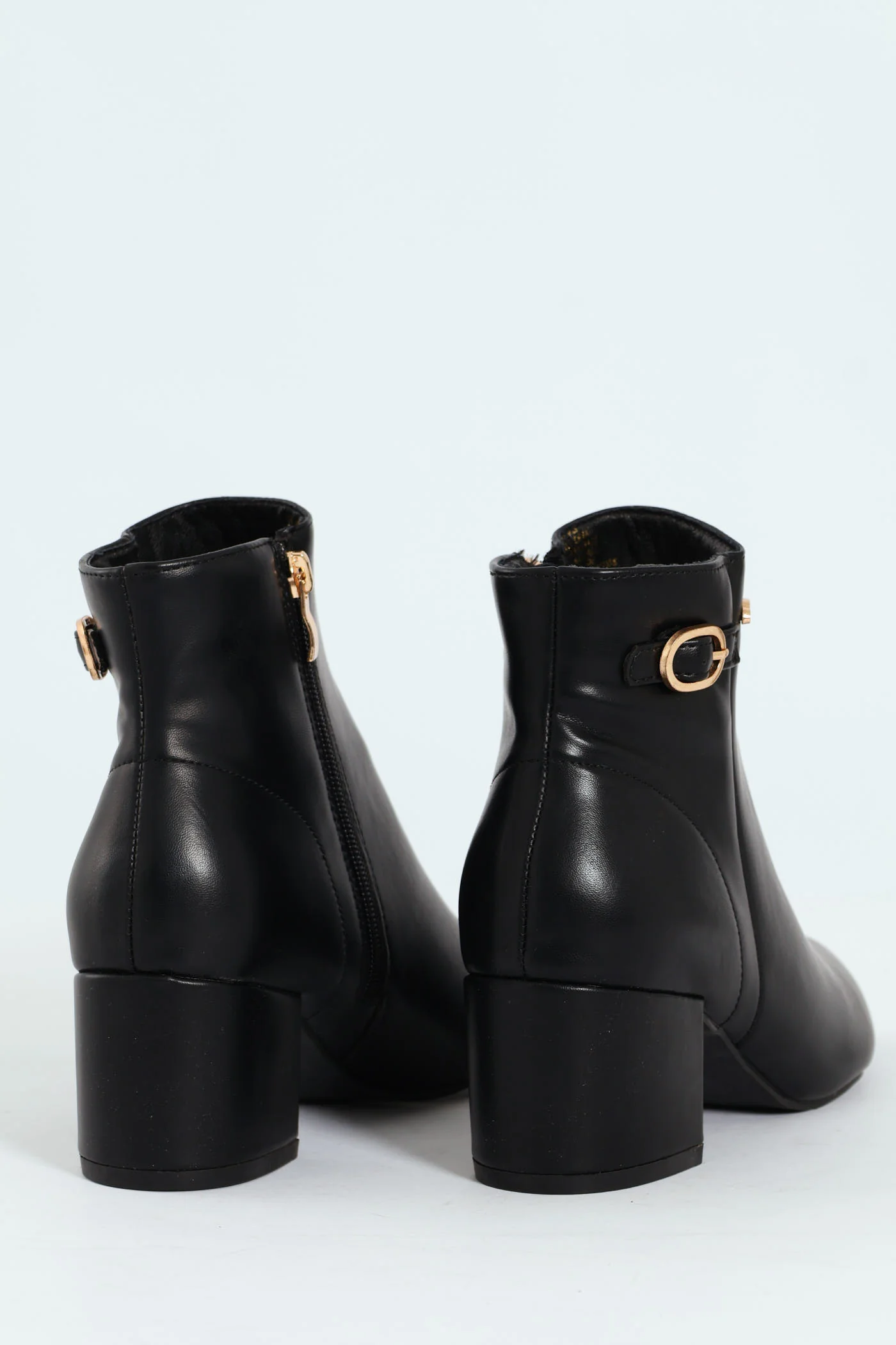 Kris 1 Pointed Toe Block Heel Ankle Boot - Black - Image 5