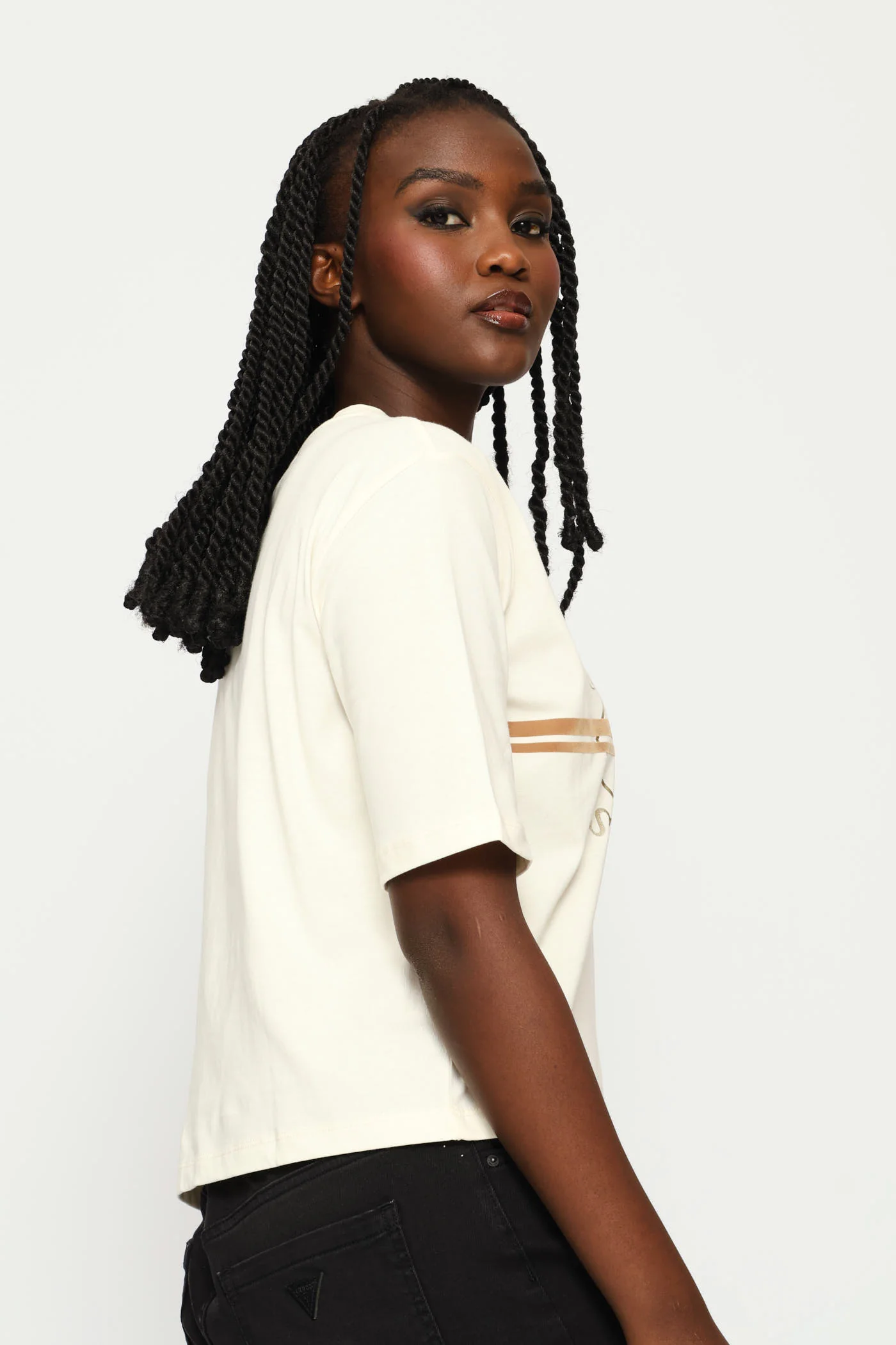 Krissy Boxy Tee - White - Image 4