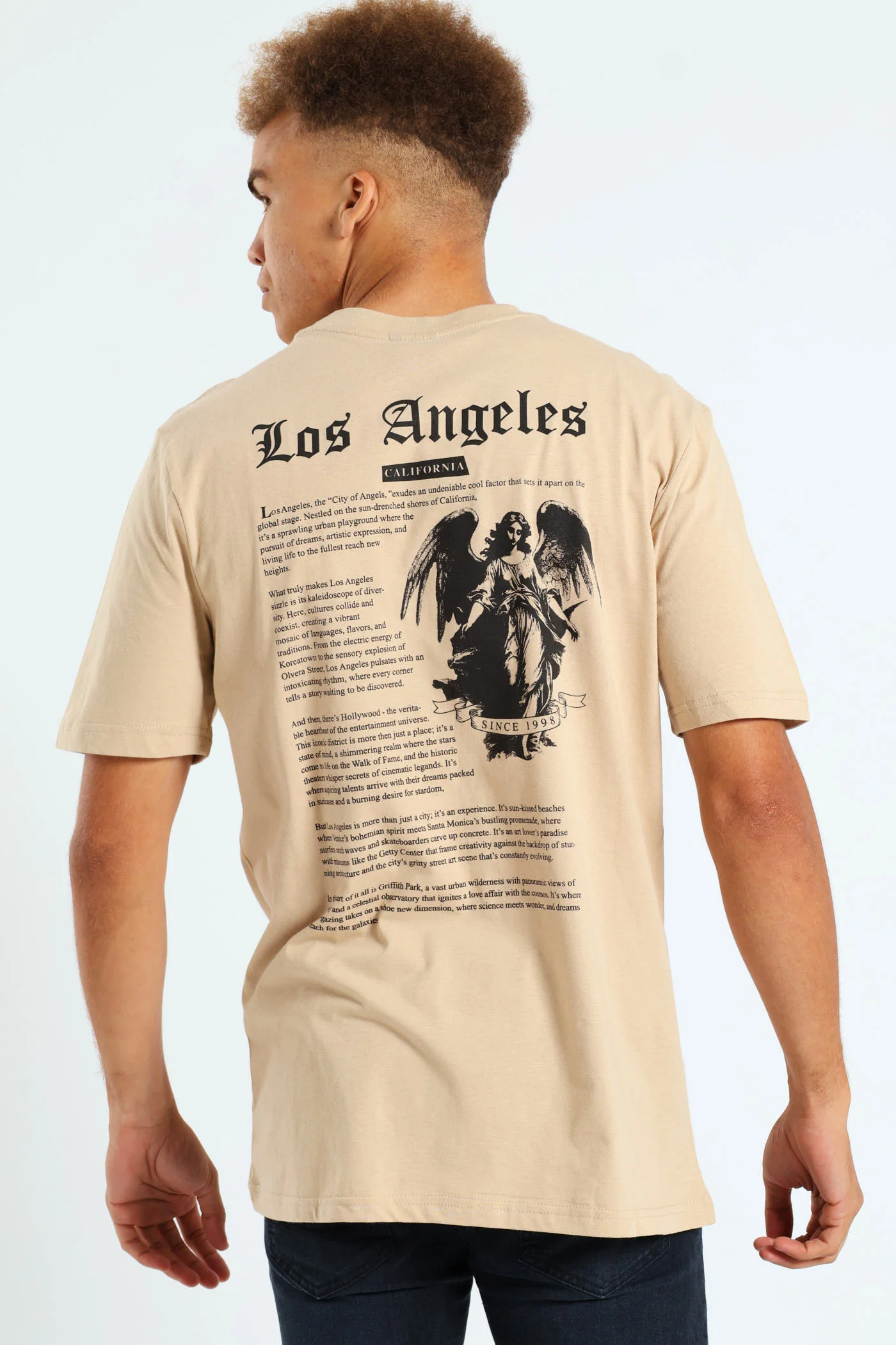 LA Angel Back & Front Tee - Stone - Image 2