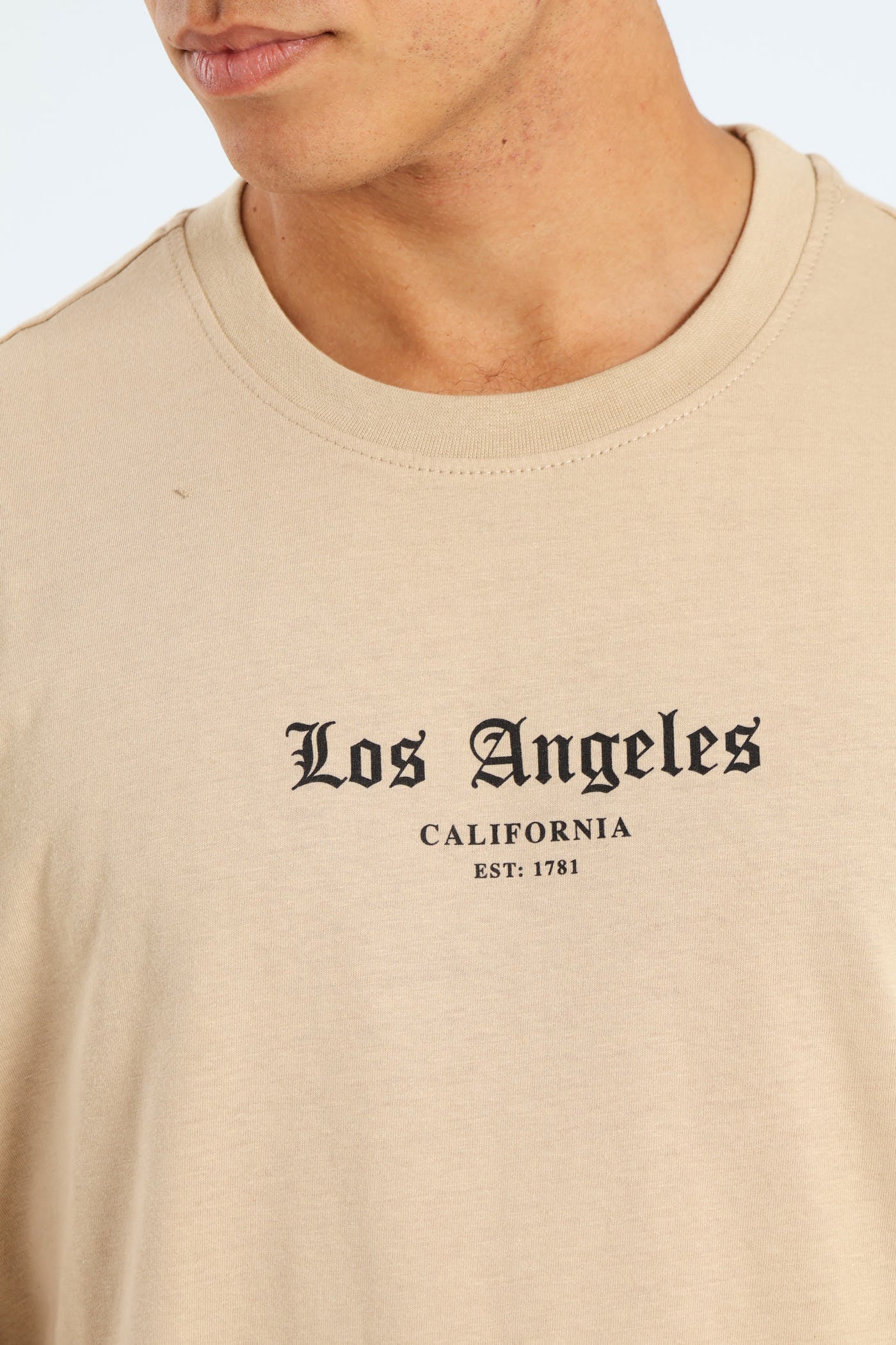 LA Angel Back & Front Tee - Stone - Image 4