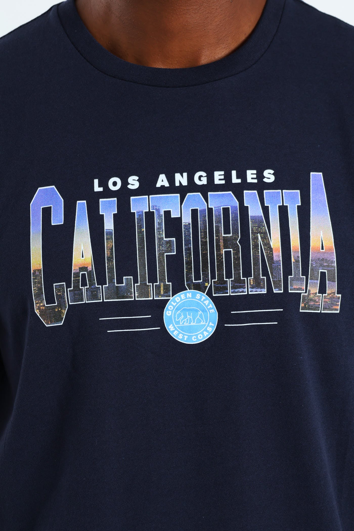 LA California Sunrise Photo Tee - Navy - Image 4