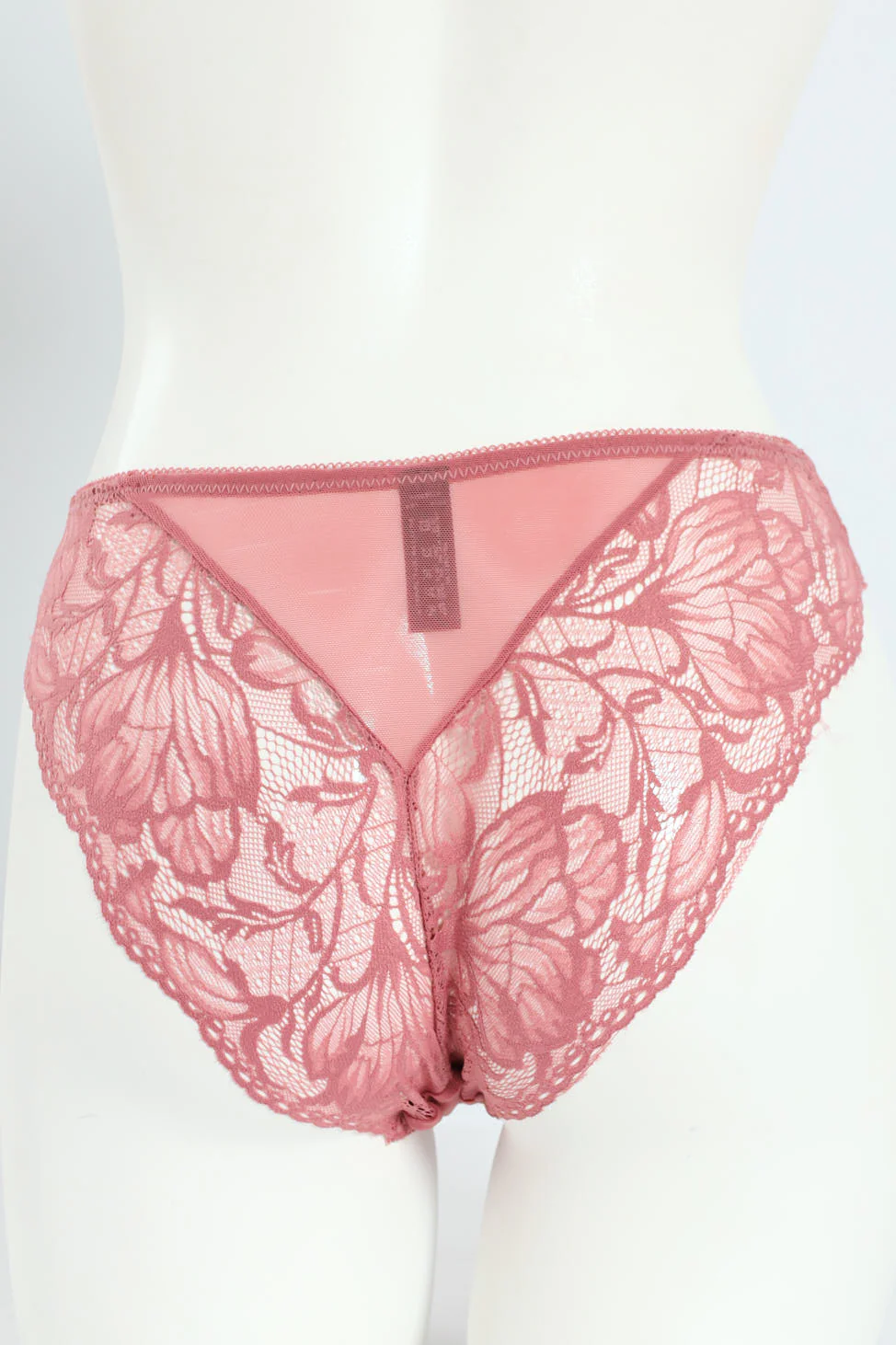Lace & Mesh Bikini Panty - Mauve - Image 2