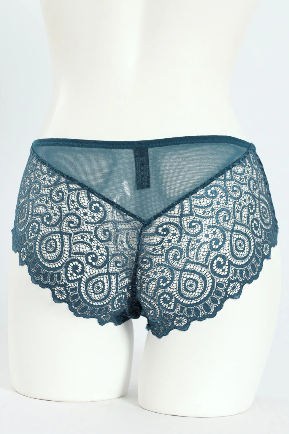 Lace & Mesh Boyleg Panty - Blue - Image 2