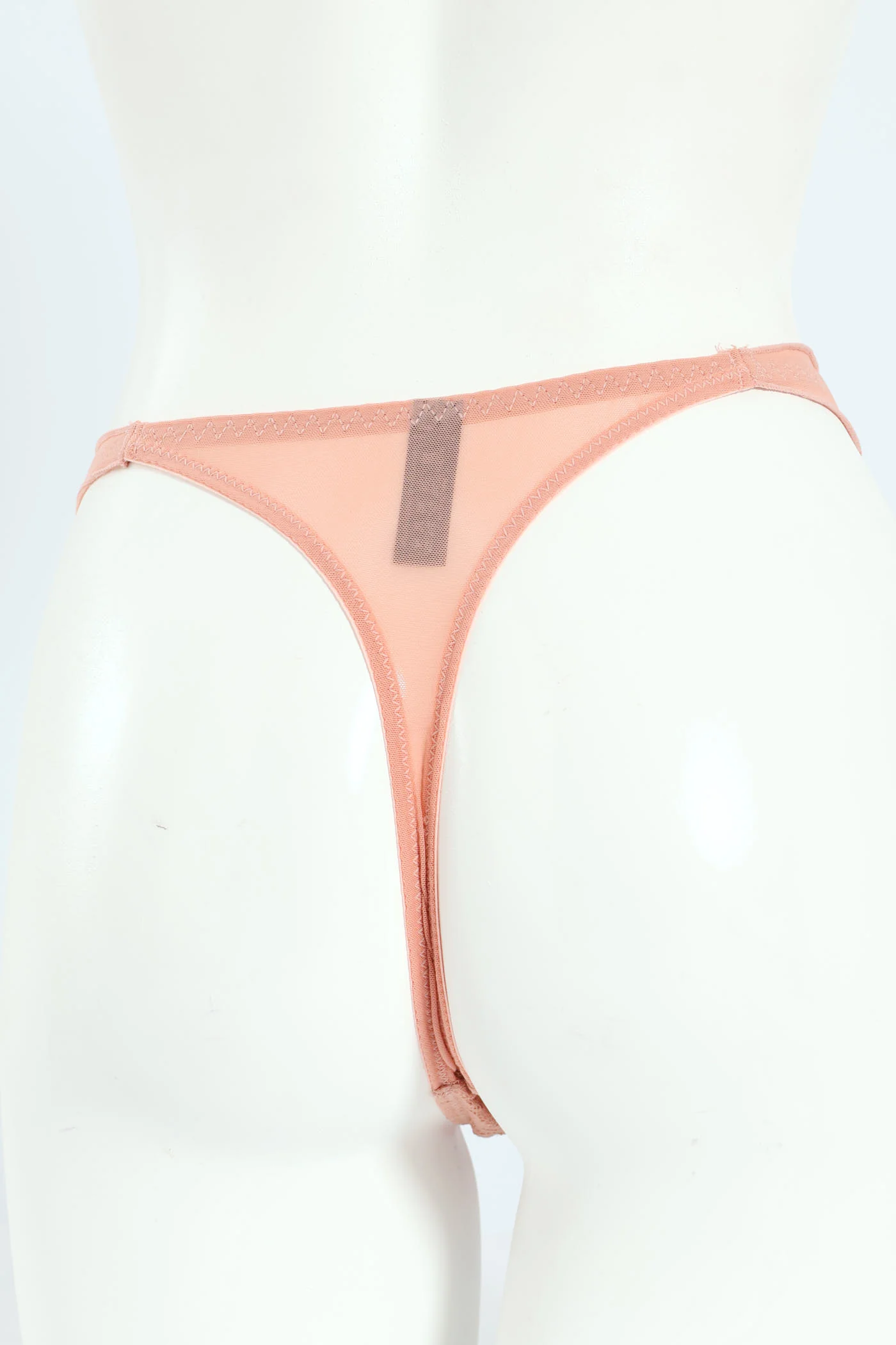 Lace & Mesh Tanga Panty - Rose - Image 2