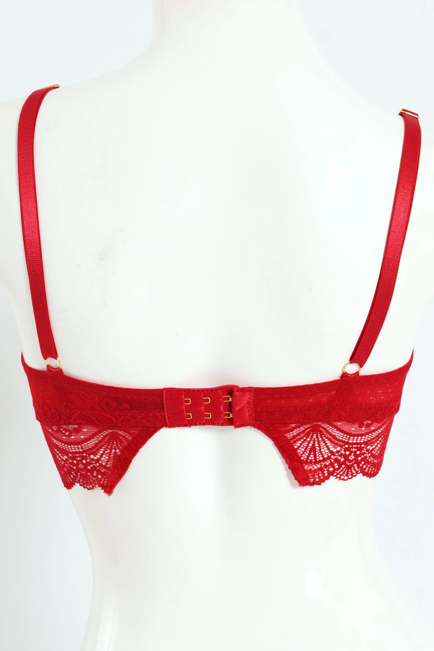 Lace Balconette Bra - Red - Image 2