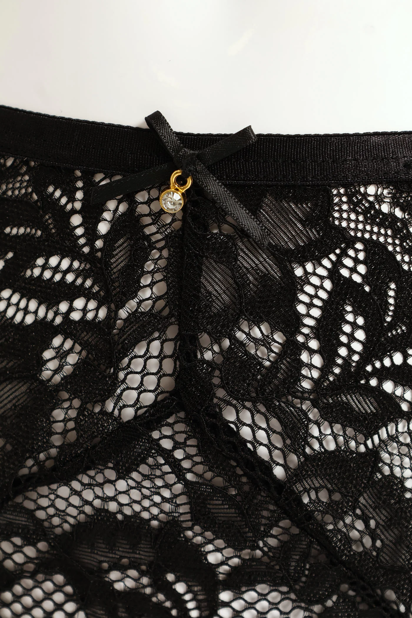 Lace Brazilian Panties - Black - Image 2