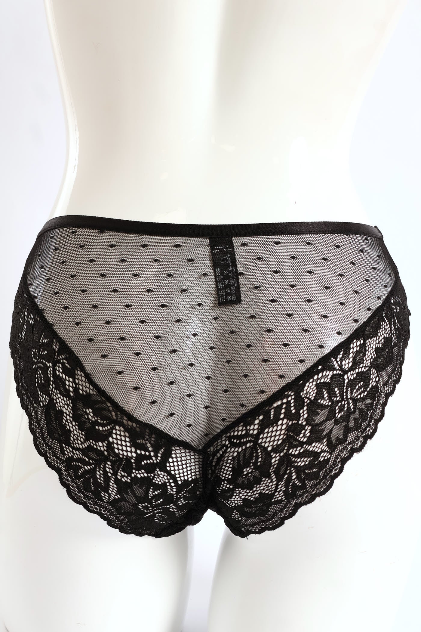 Lace Brazilian Panties - Black - Image 3