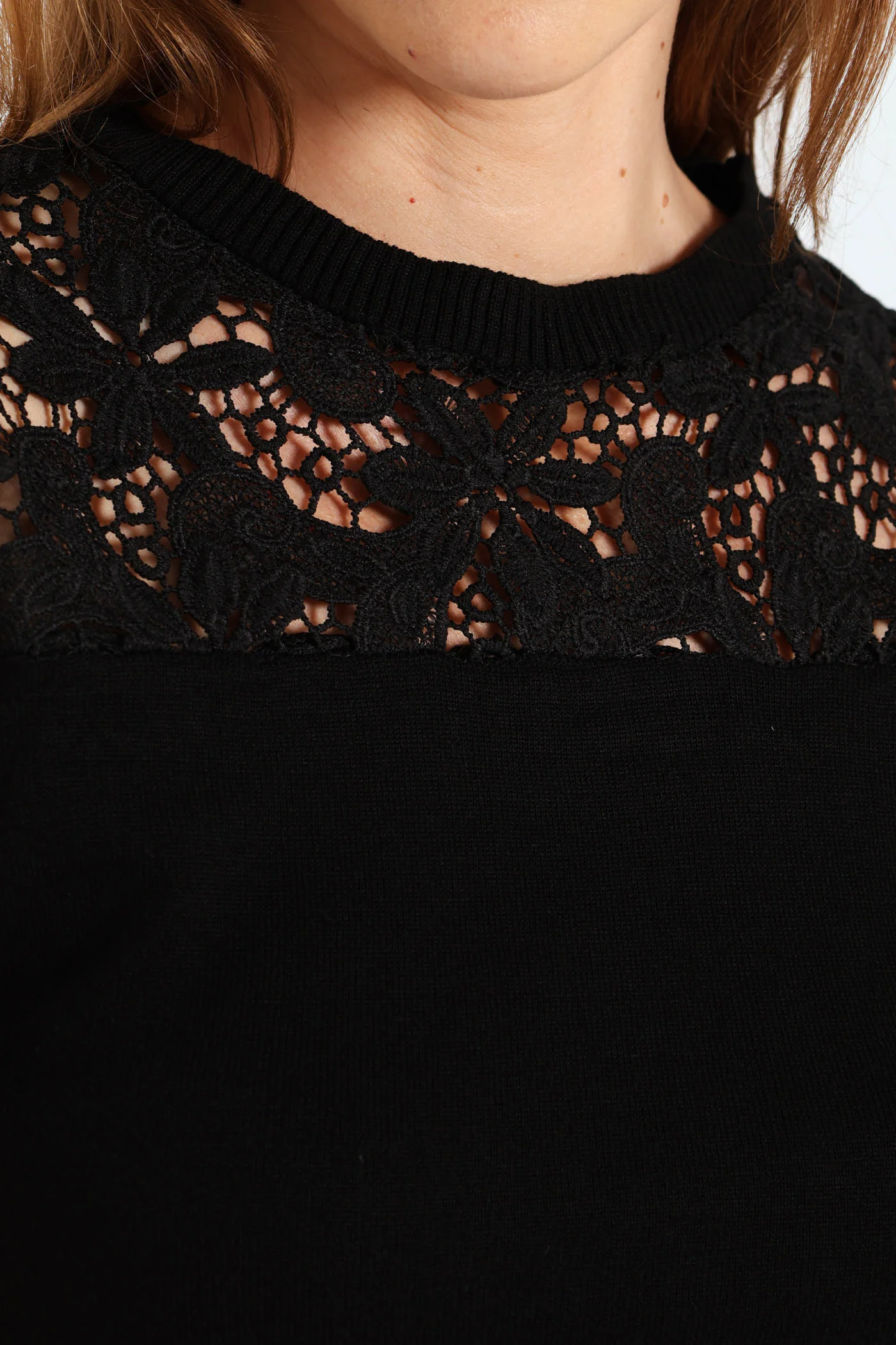 Lace Combo Top - Black - Image 5