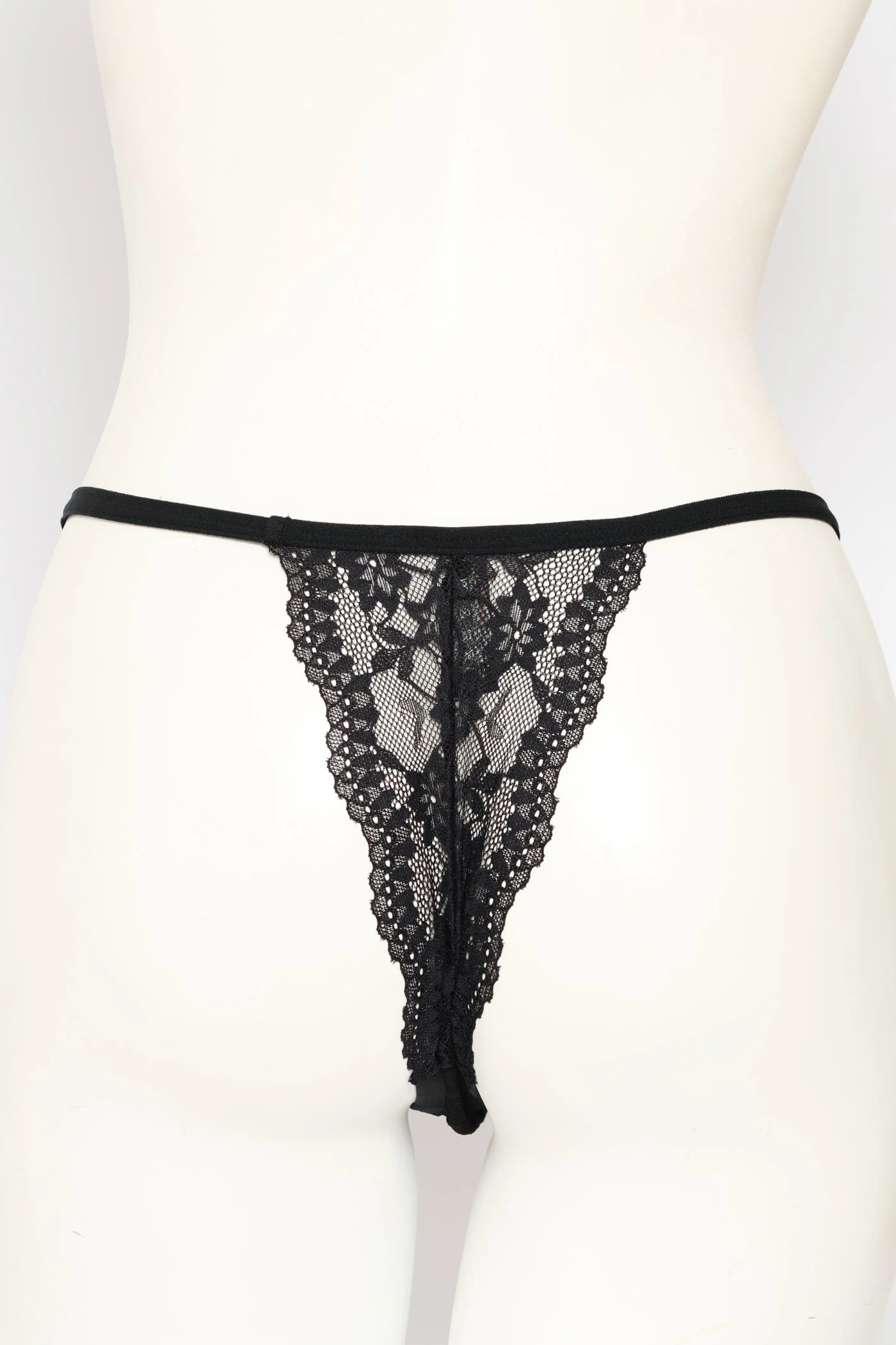 Lace Thong Panty - Black - Image 2