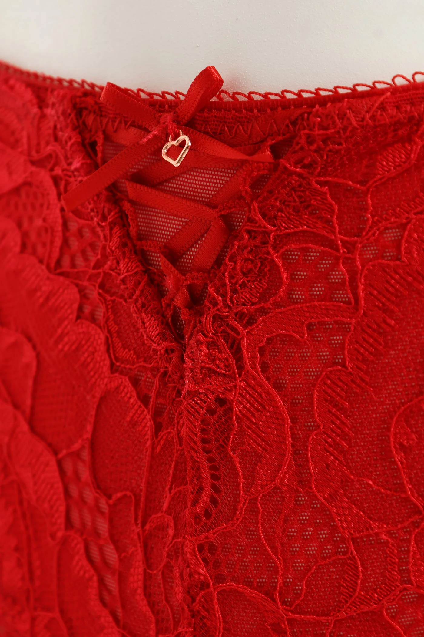 Lace Thong Panty - Red - Image 2