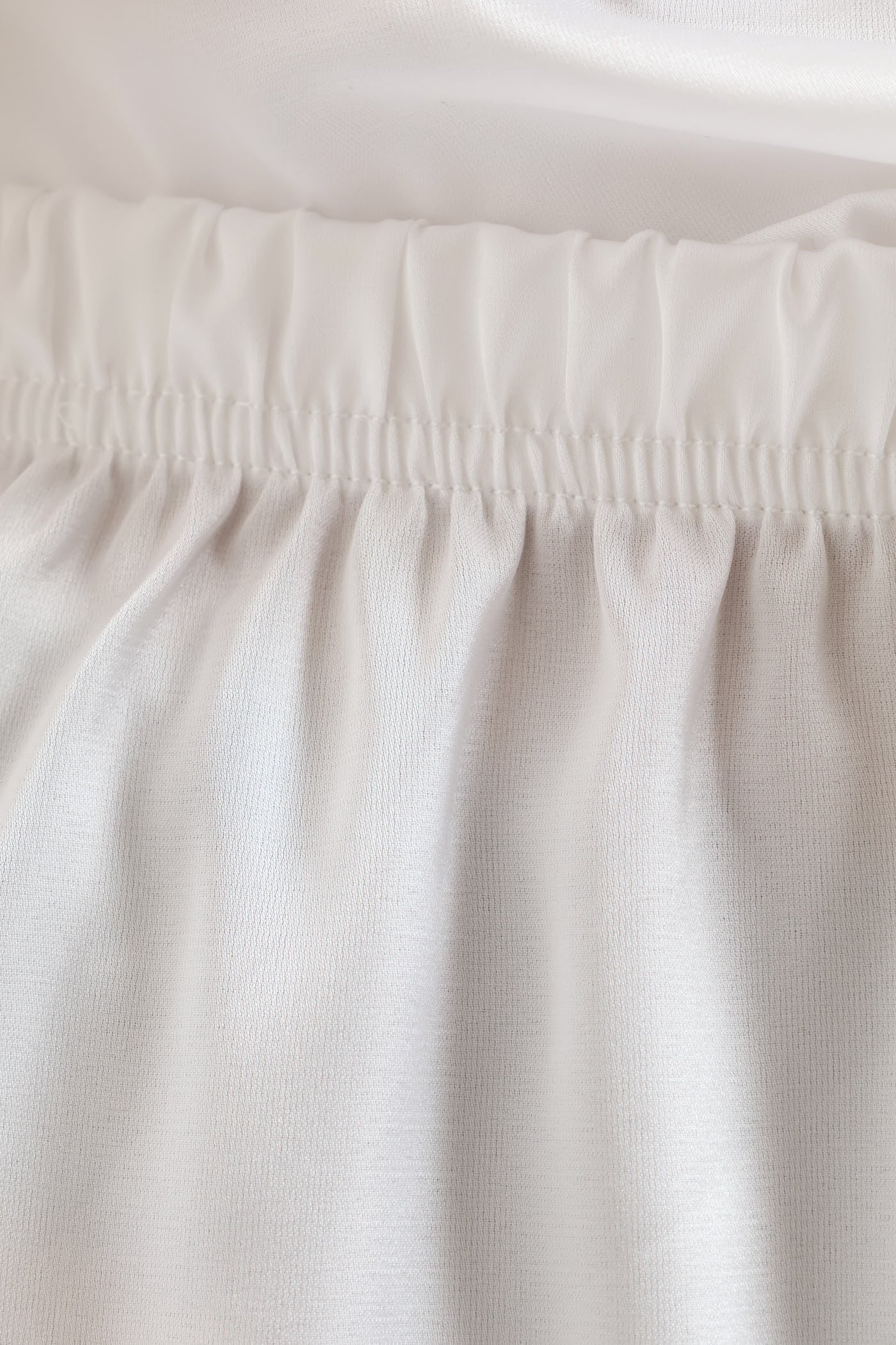 Lace Trim Satin Cami & Short Set - White - Image 6