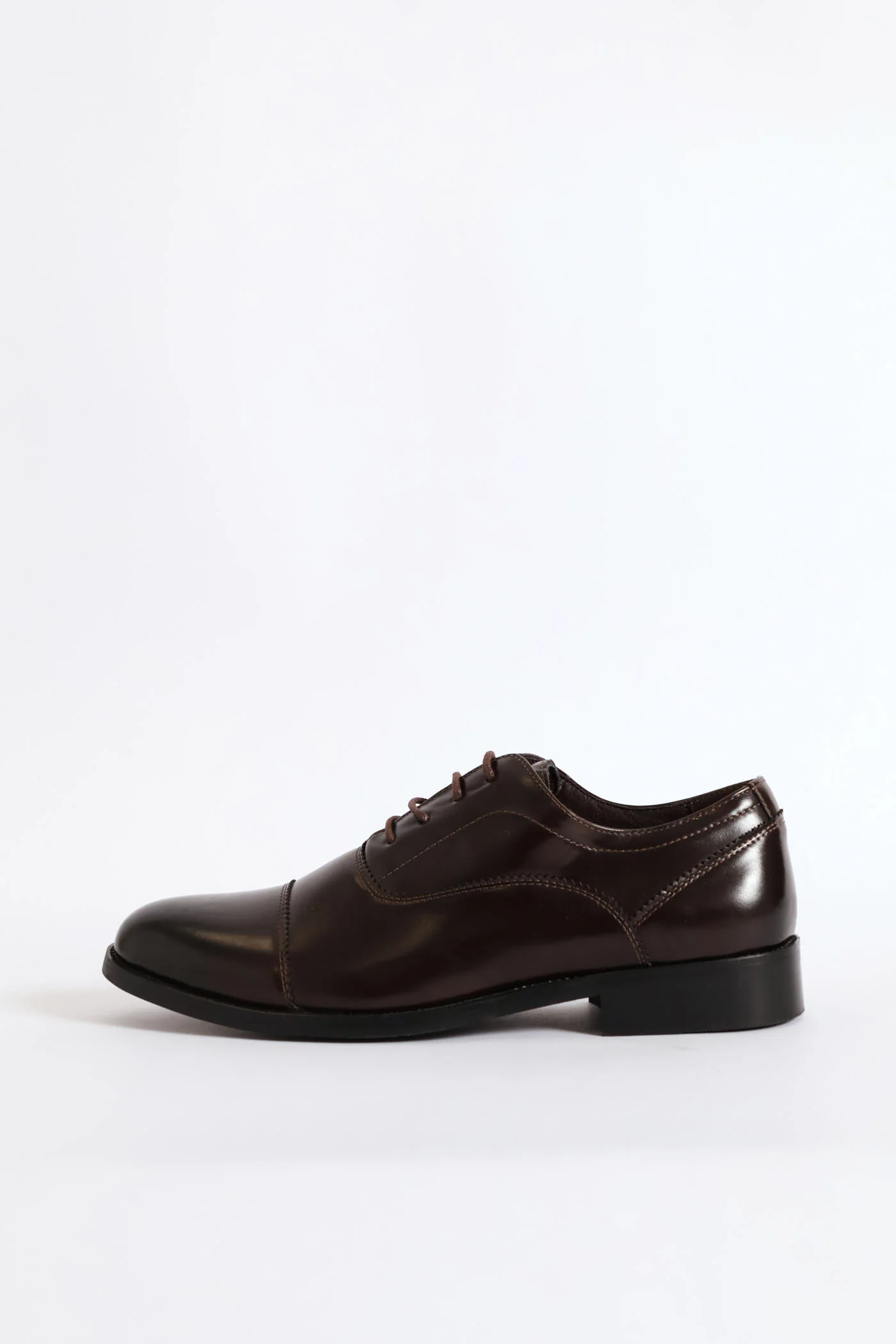 Lace Up Almond Toe Oxford Shoe - Chocolate - Image 6