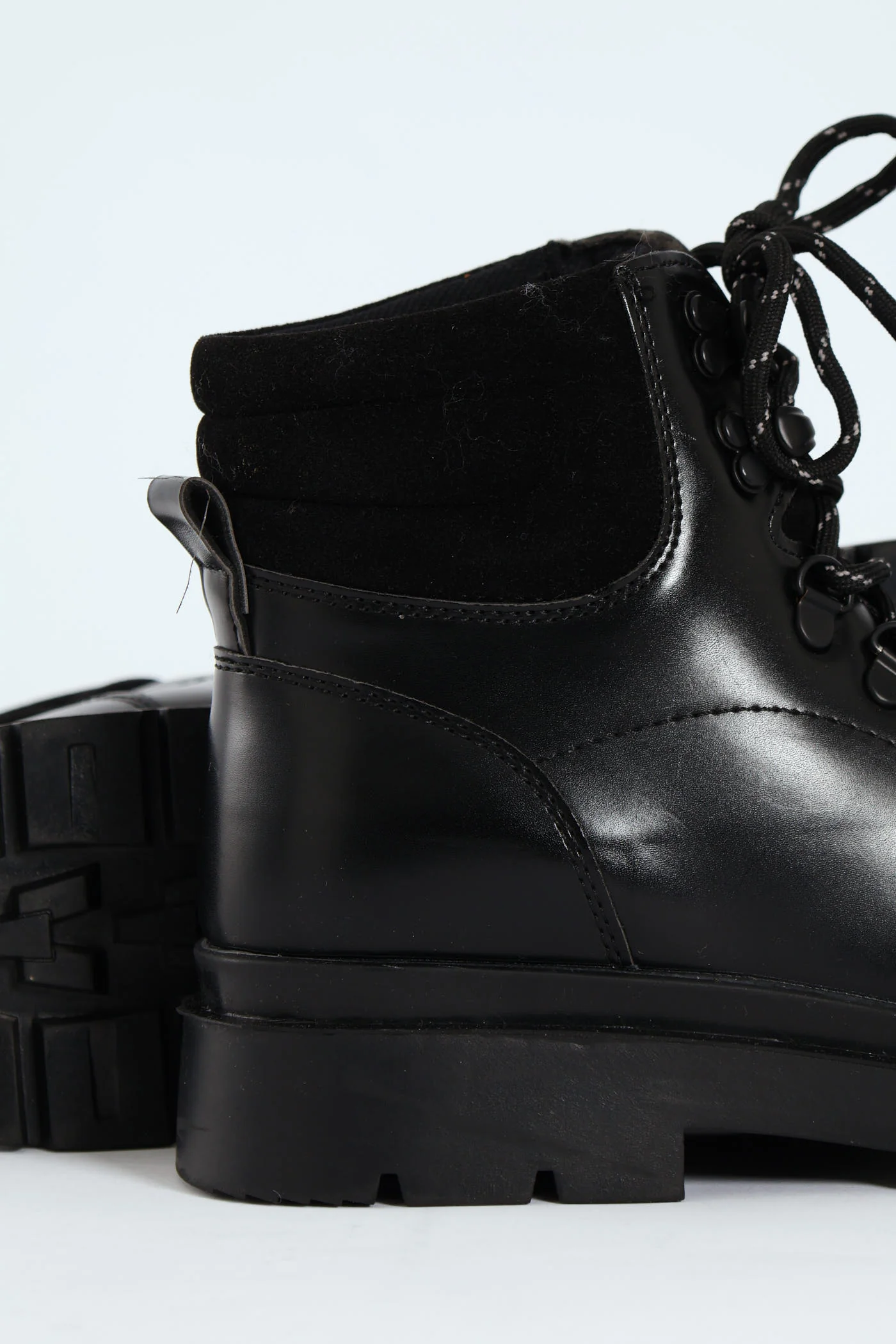 Lace Up Combat Boot - Black - Image 2