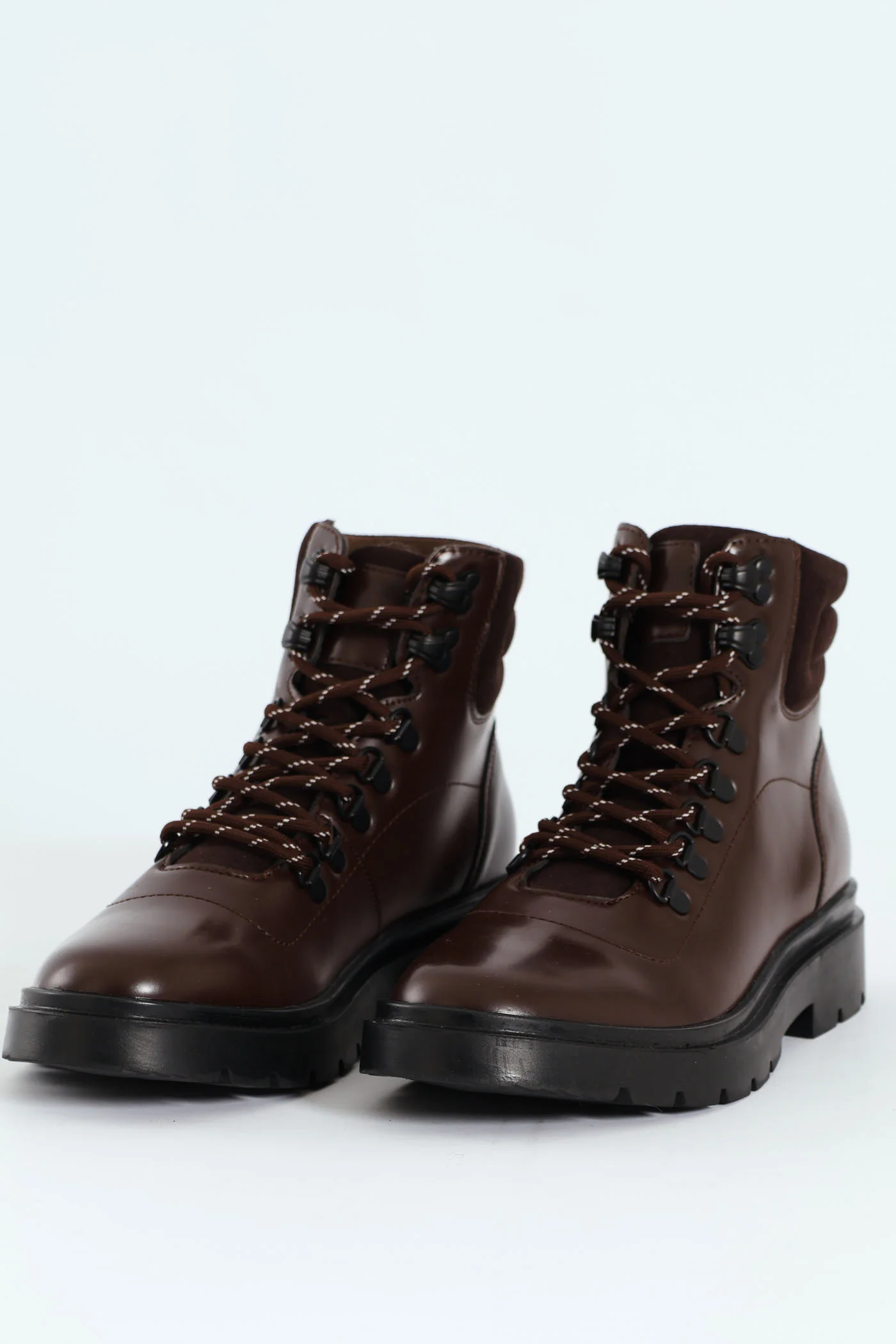Lace Up Combat Boot - Chocolate - Image 3