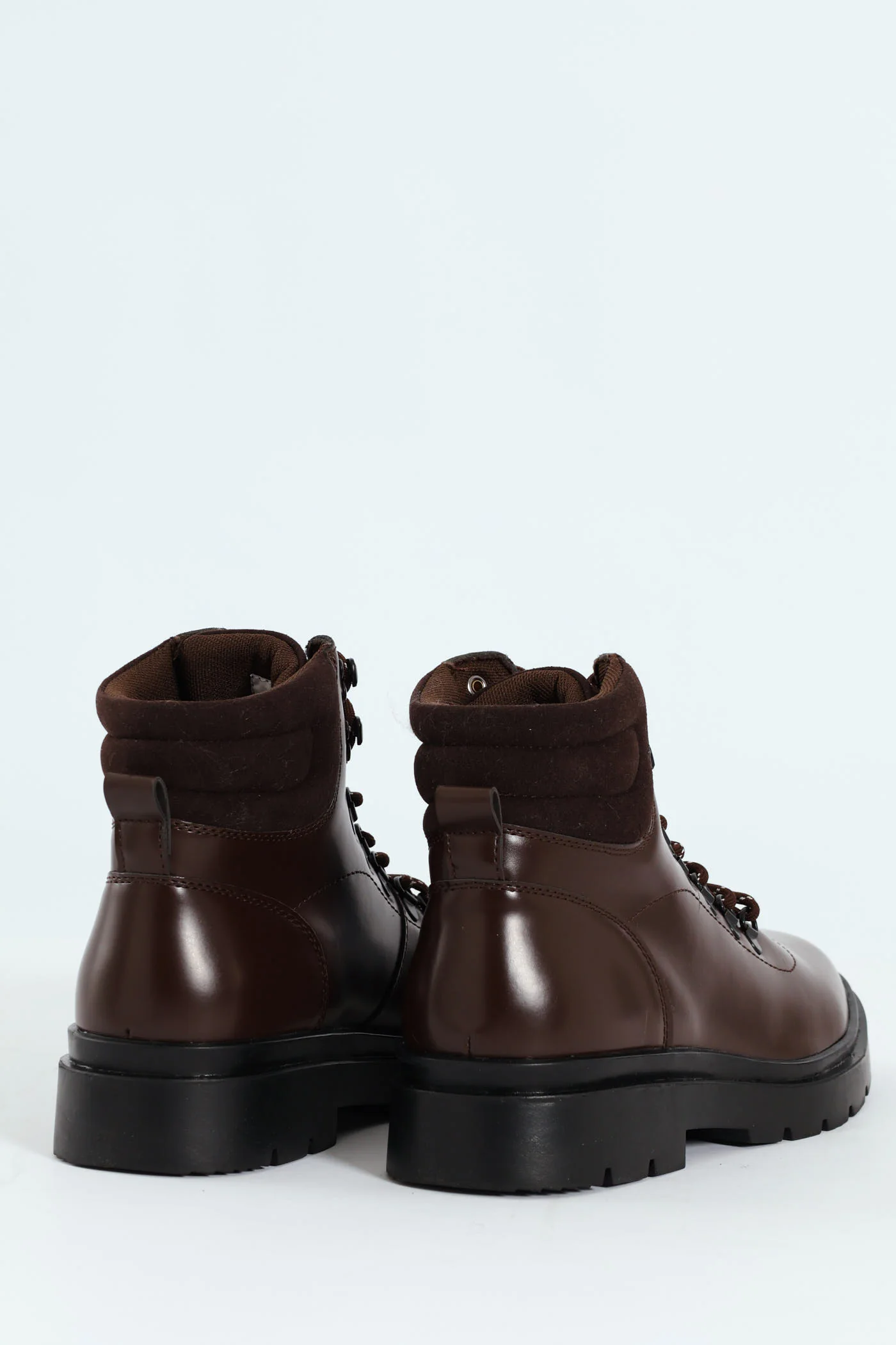 Lace Up Combat Boot - Chocolate - Image 4