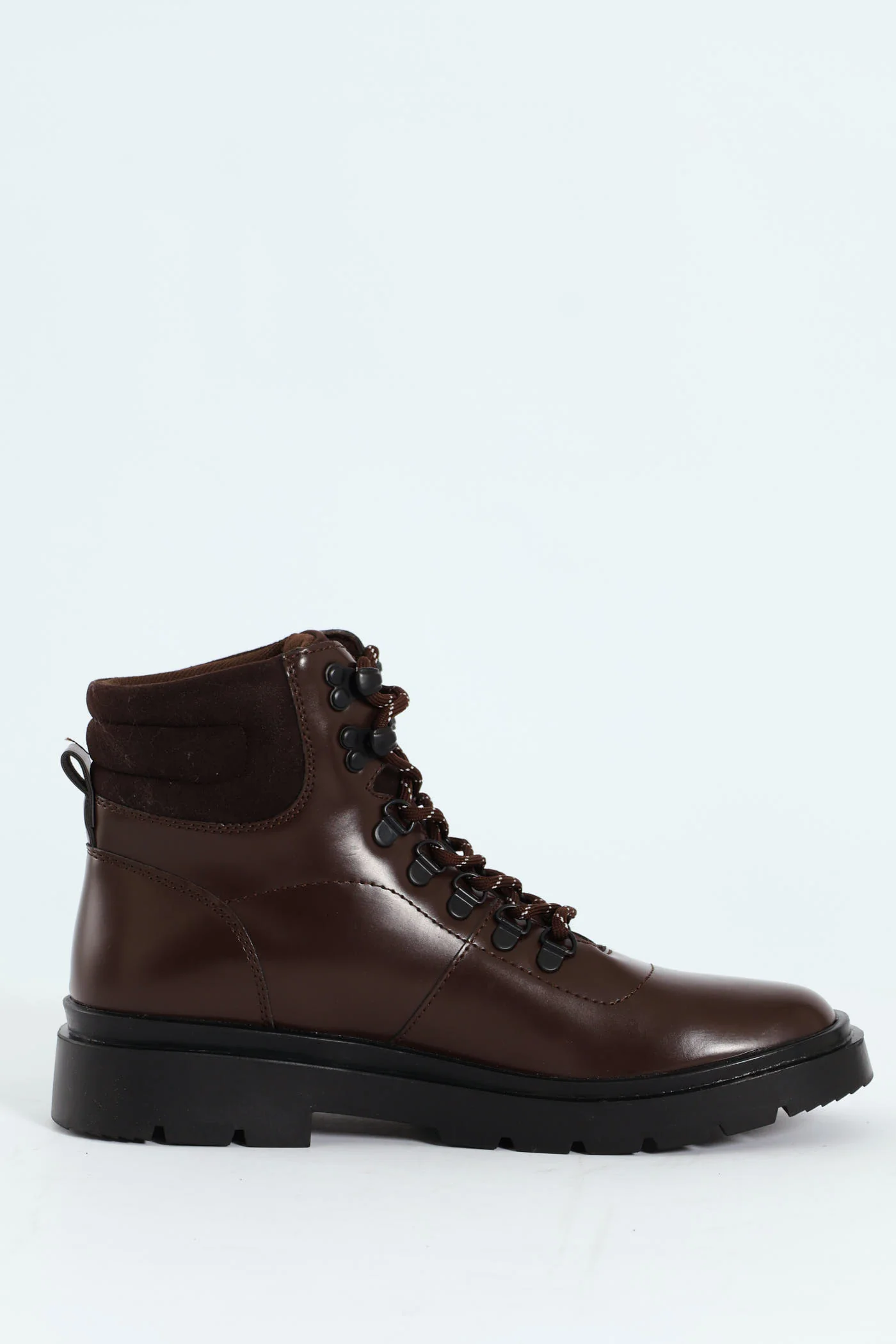 Lace Up Combat Boot - Chocolate - Image 5