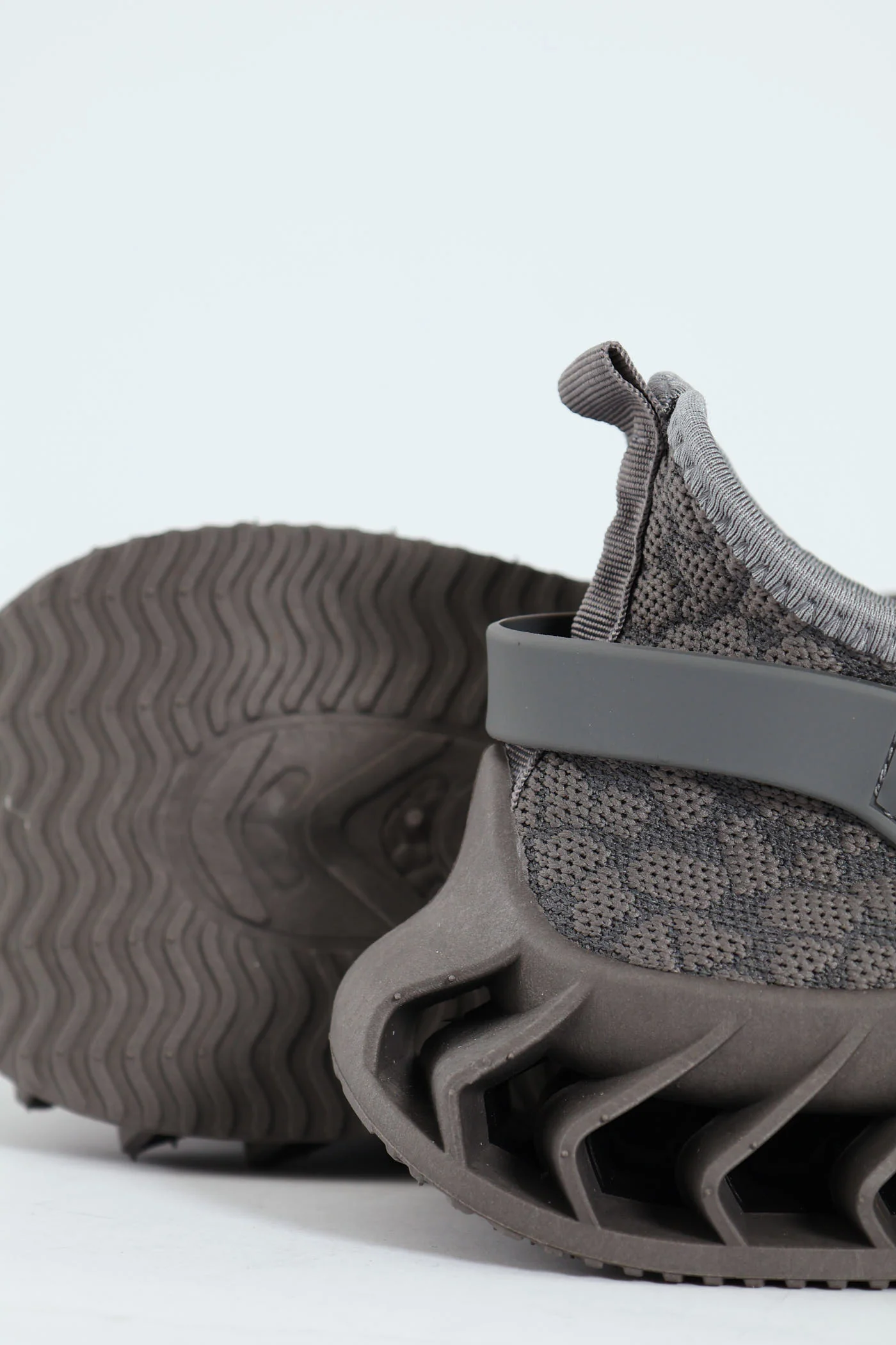 Lace Up Knit Trainer - Charcoal - Image 2