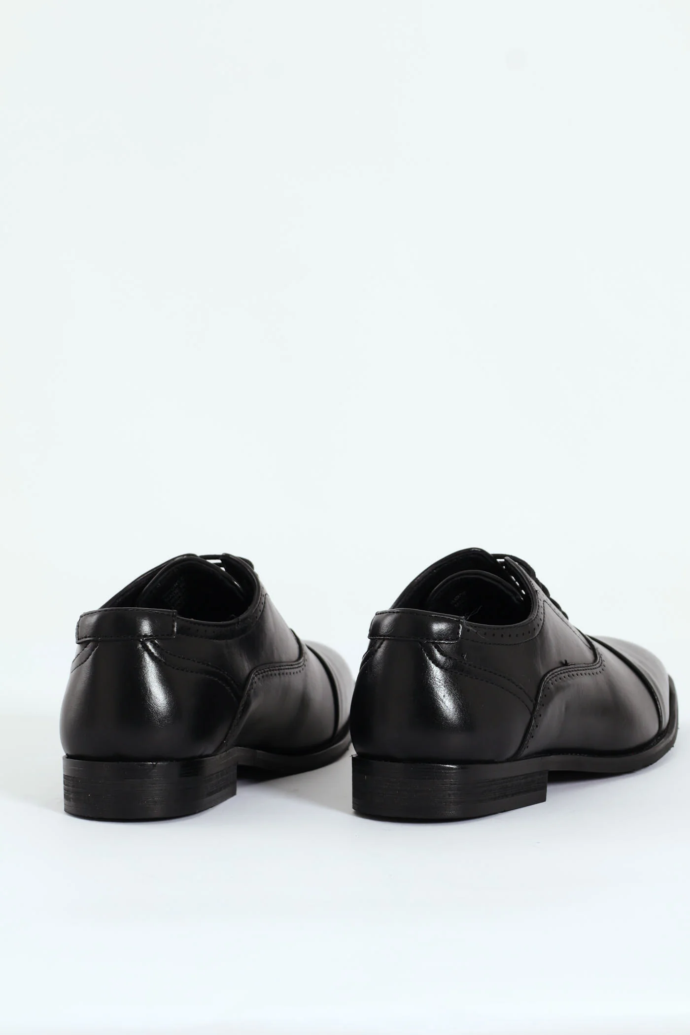 Lace Up Oxford With Toe Cap - Black - Image 3
