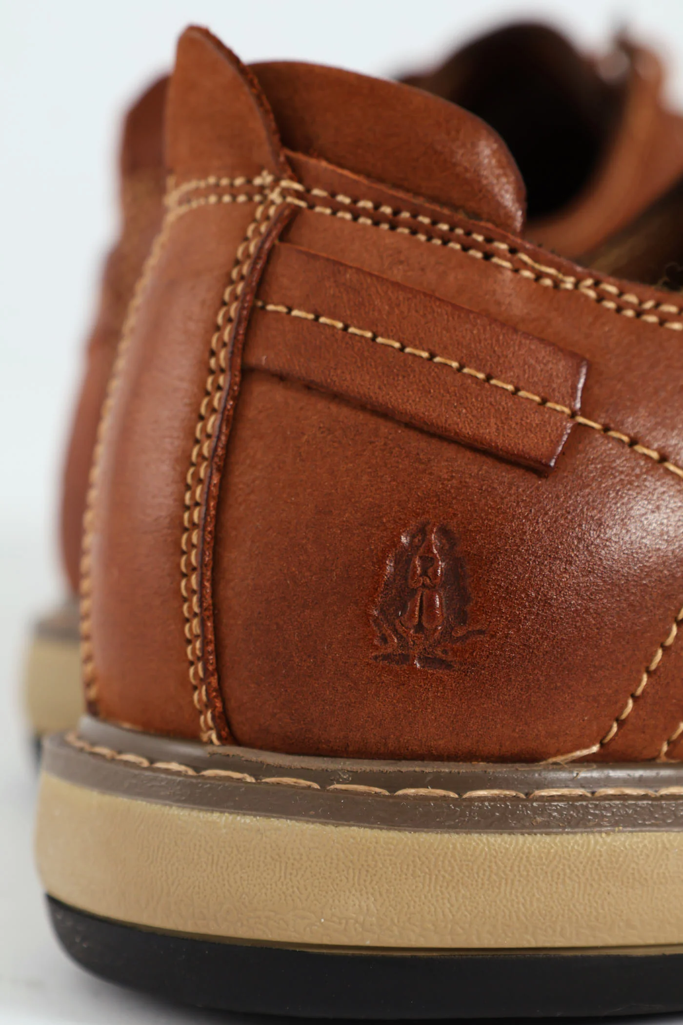 Lace Up Smart Casual Derby Shoe - Tan - Image 2