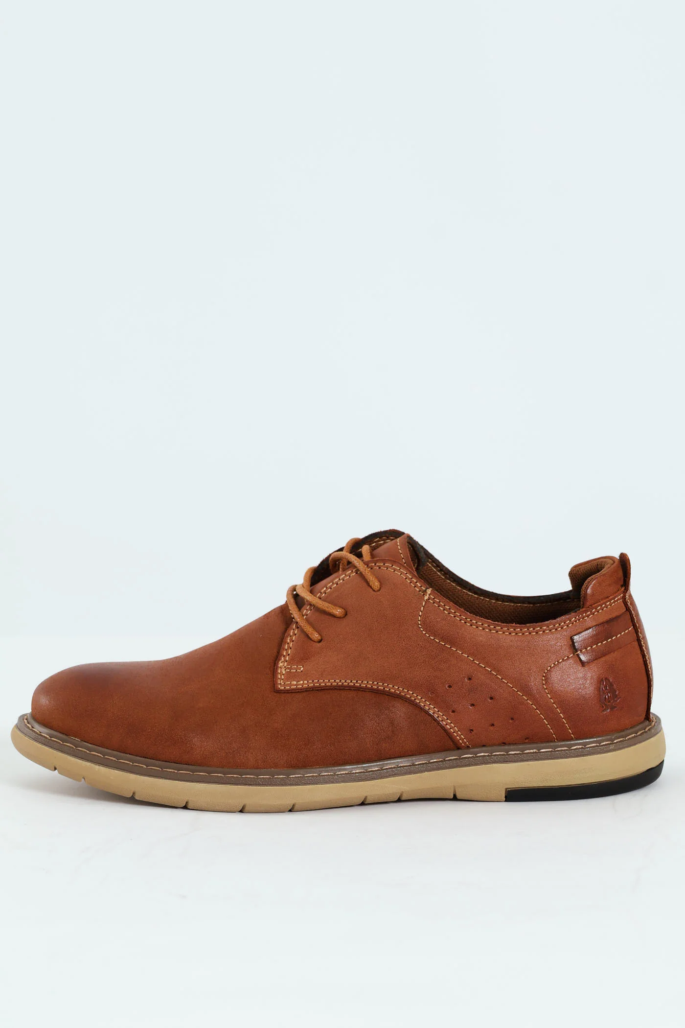 Lace Up Smart Casual Derby Shoe - Tan - Image 6