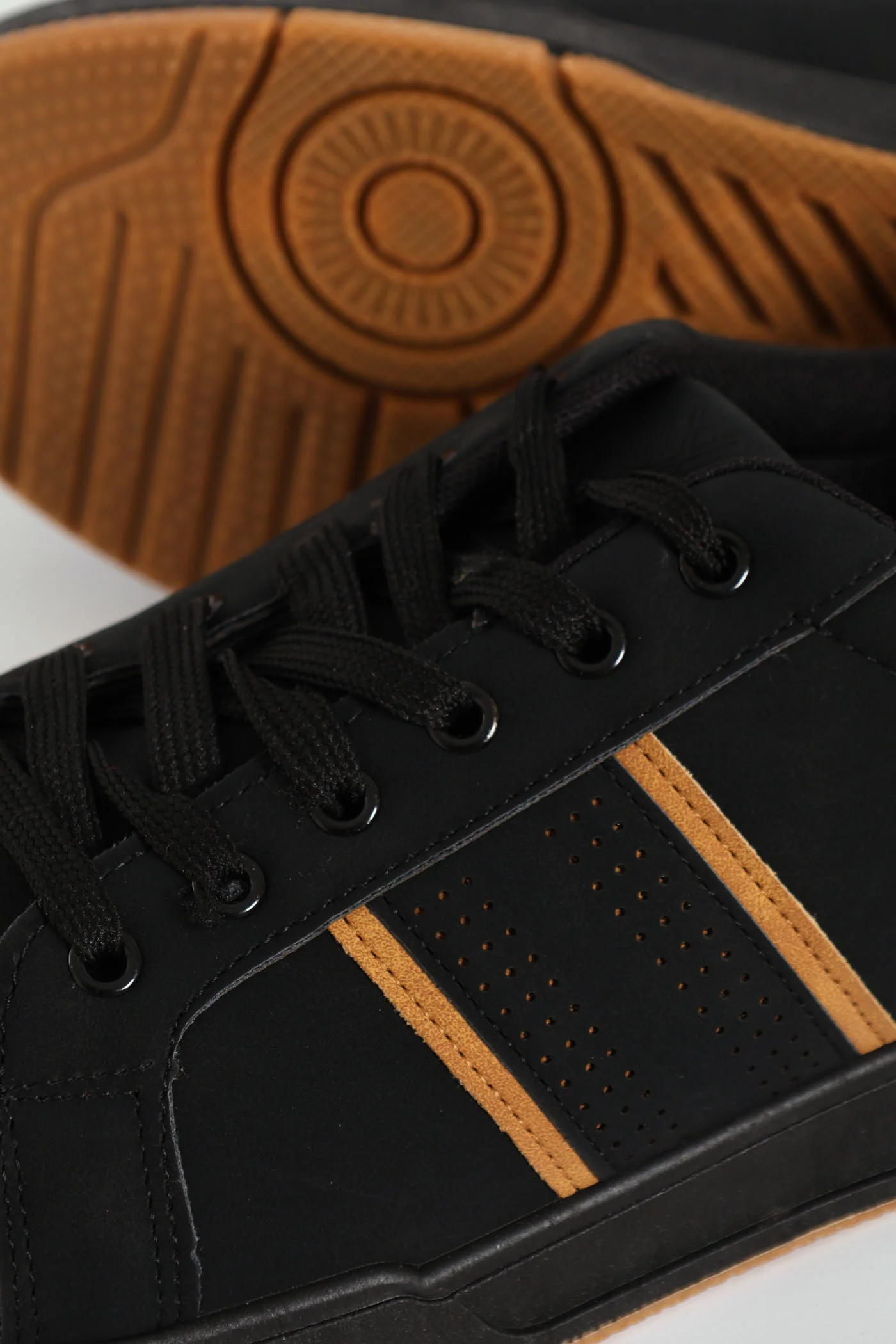 Lace Up Sneaker With Side Stripe - Black - Image 2