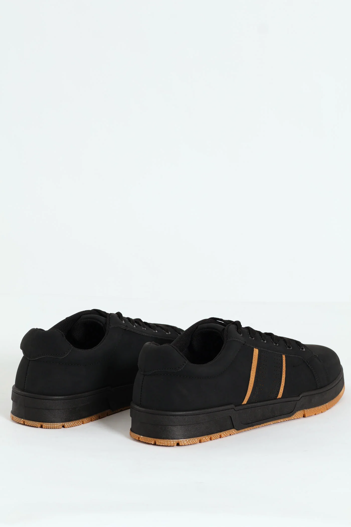 Lace Up Sneaker With Side Stripe - Black - Image 5