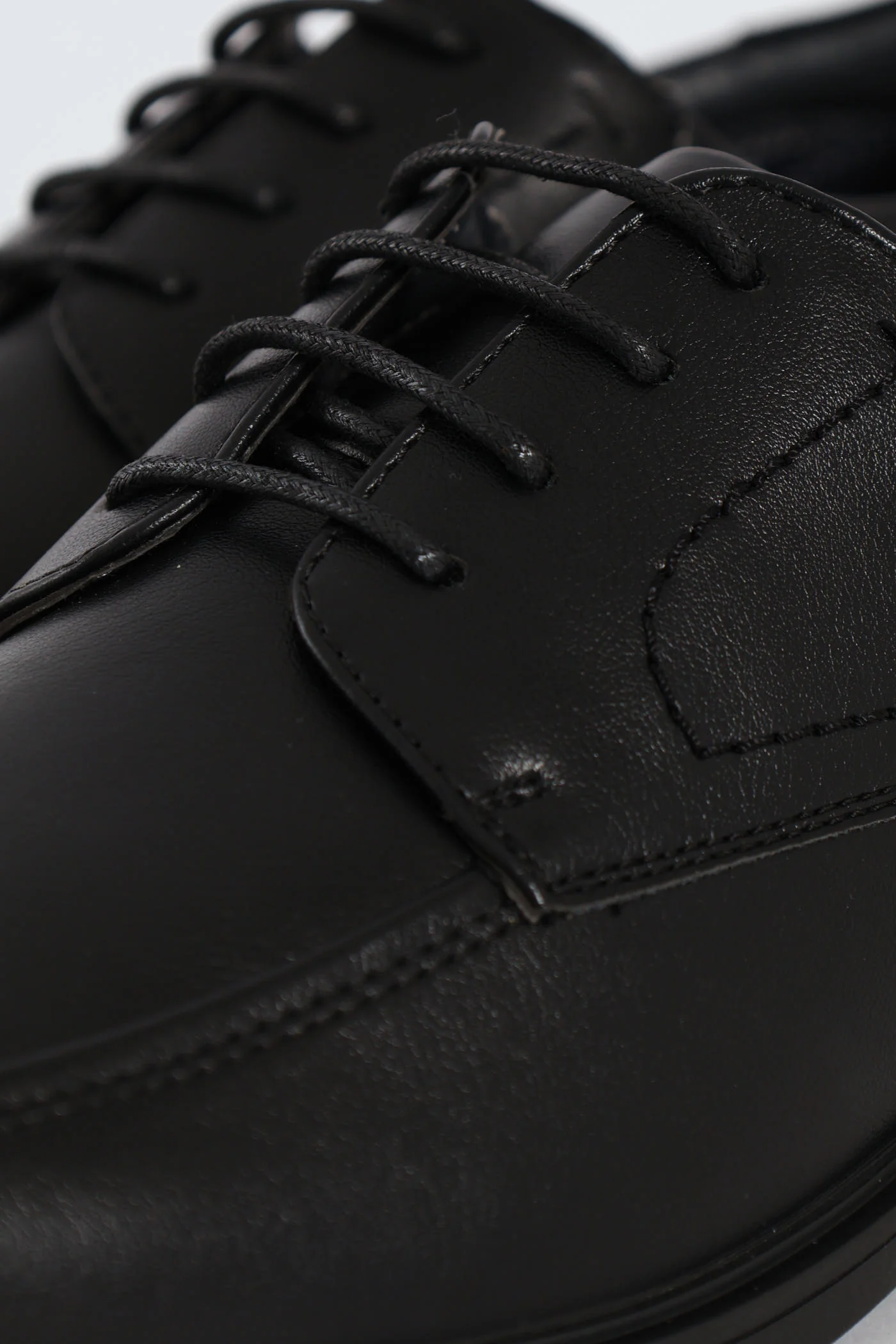 Lace Up Square Toe Formal Shoe - Black - Image 7
