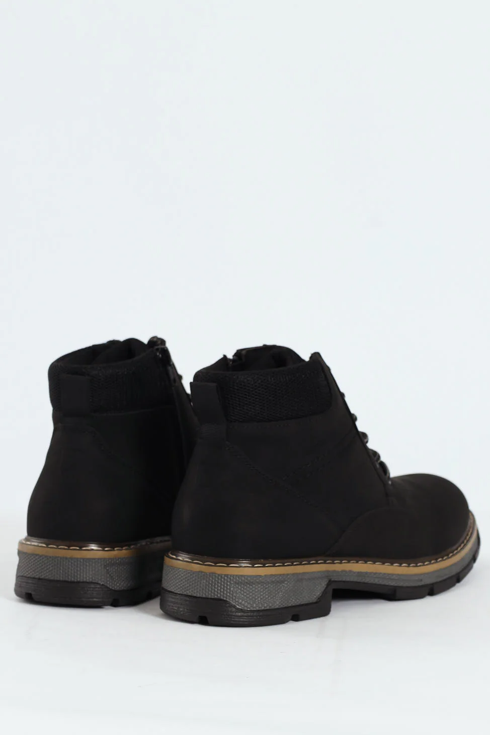 Lace Up Worker Boot - Black - Image 3