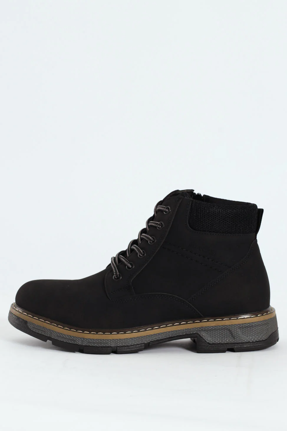 Lace Up Worker Boot - Black - Image 4
