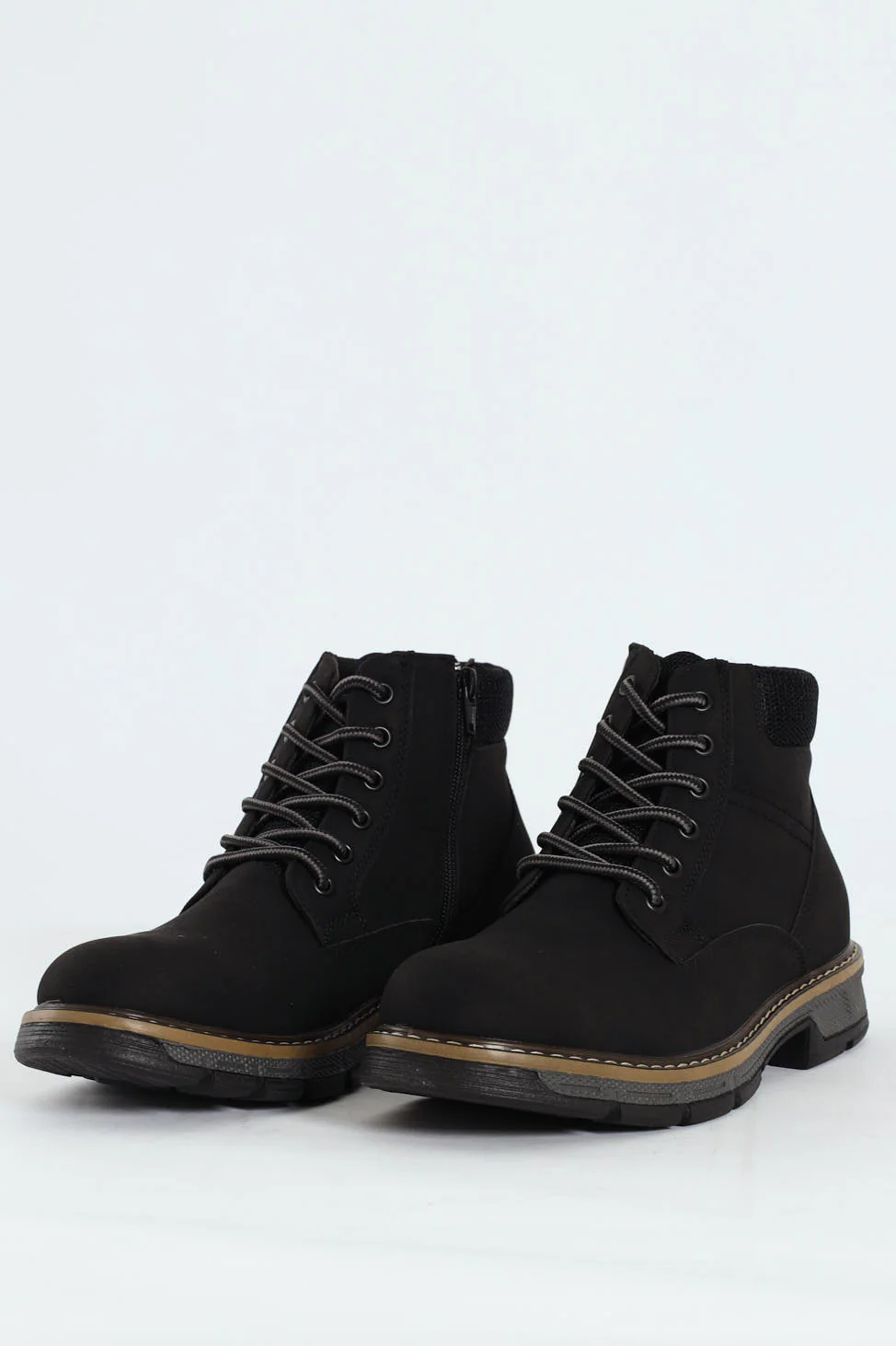 Lace Up Worker Boot - Black - Image 5