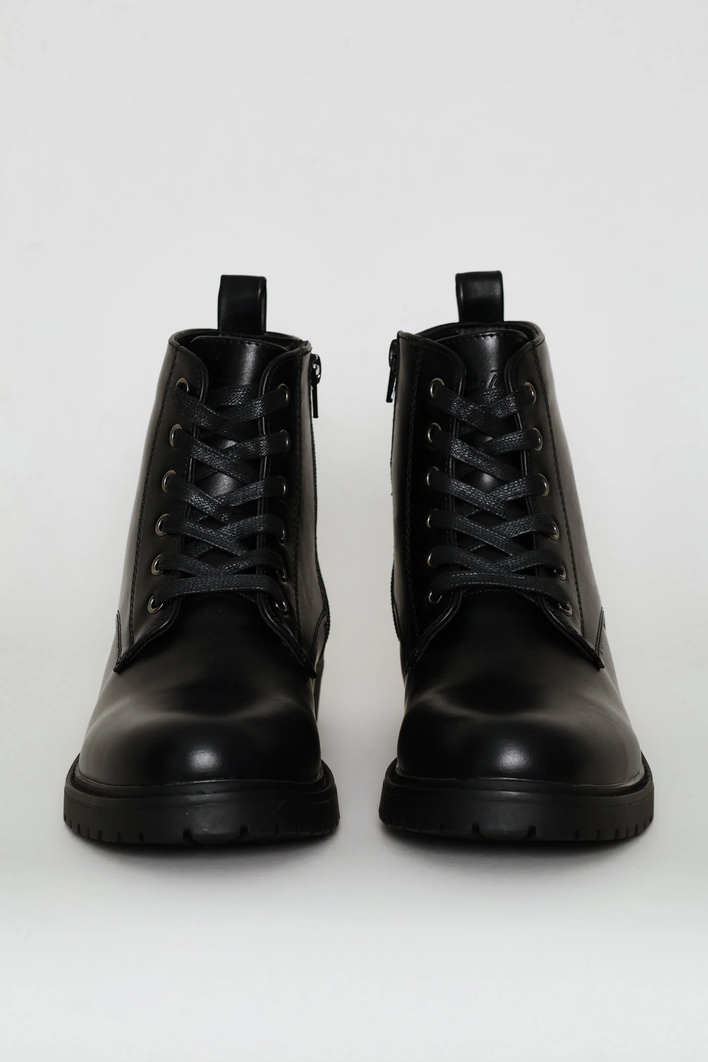 Lace Up Worker Boot - Black - Image 2