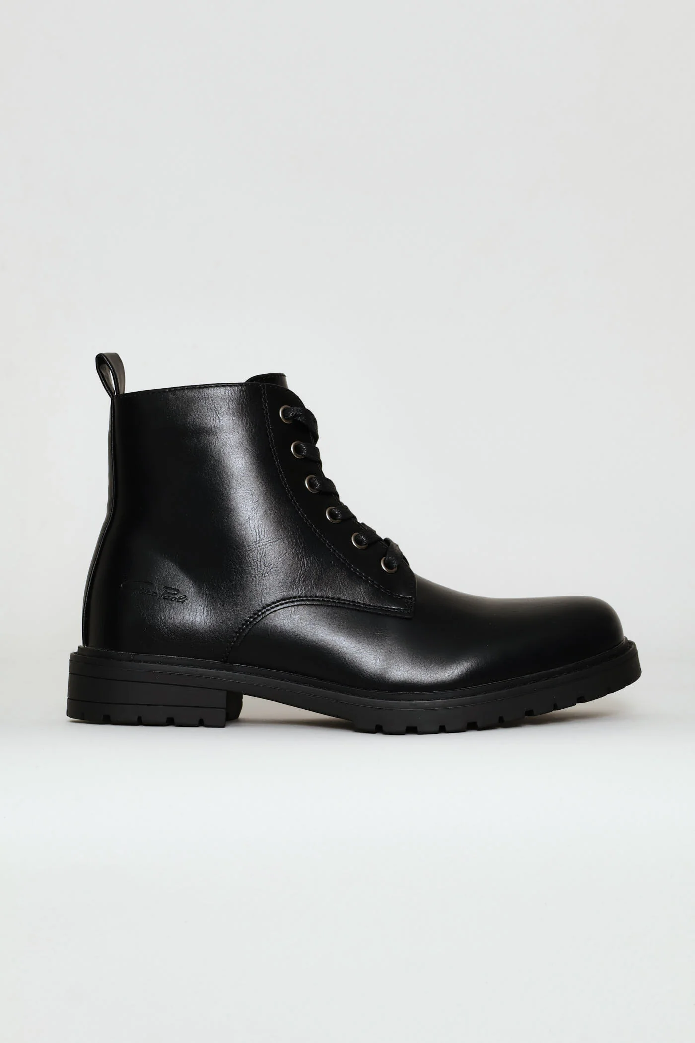 Lace Up Worker Boot - Black - Image 3