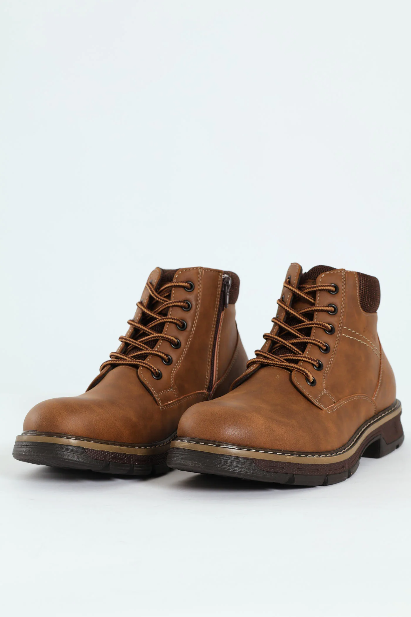 Lace Up Worker Boot - Brown - Image 6