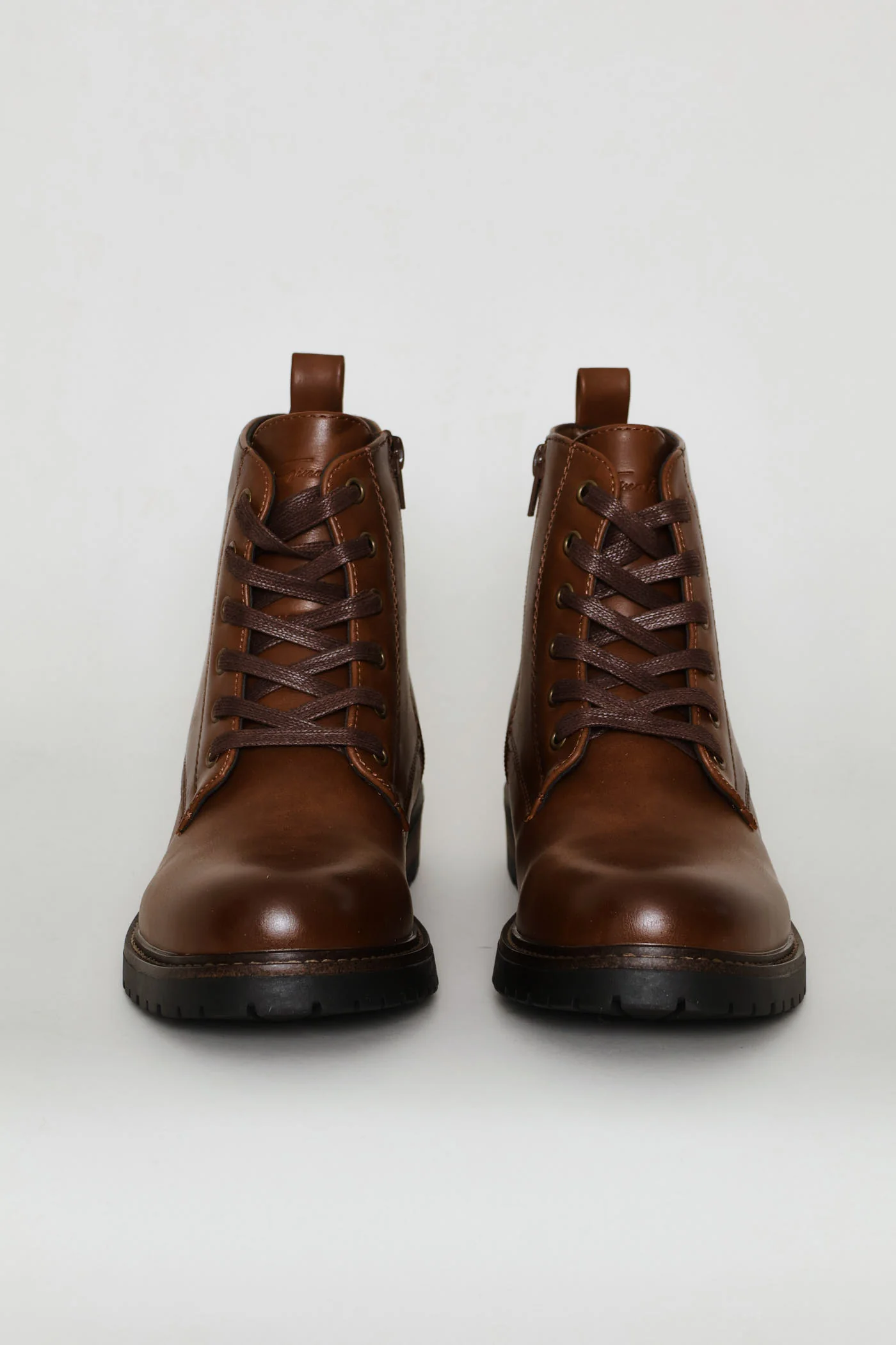 Lace Up Worker Boot - Brown - Image 2